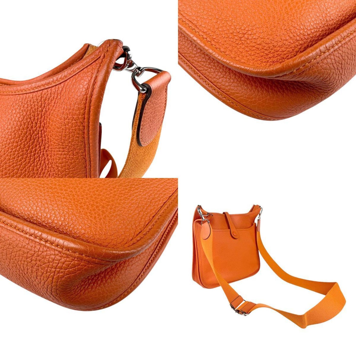 Hermes Orange Taurillon Clemence Leather Shoulder Bag ( )
