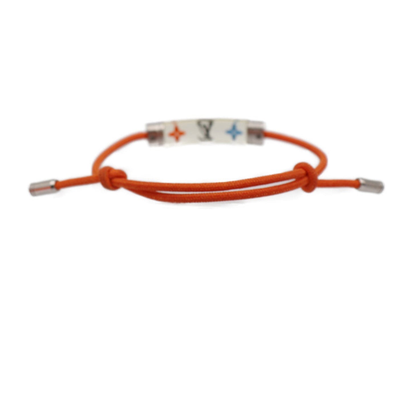 LOUIS VUITTON Bracelet LV Inclusion M69455 Nylon Cord x Resin Orange Silver Hardware Monogram