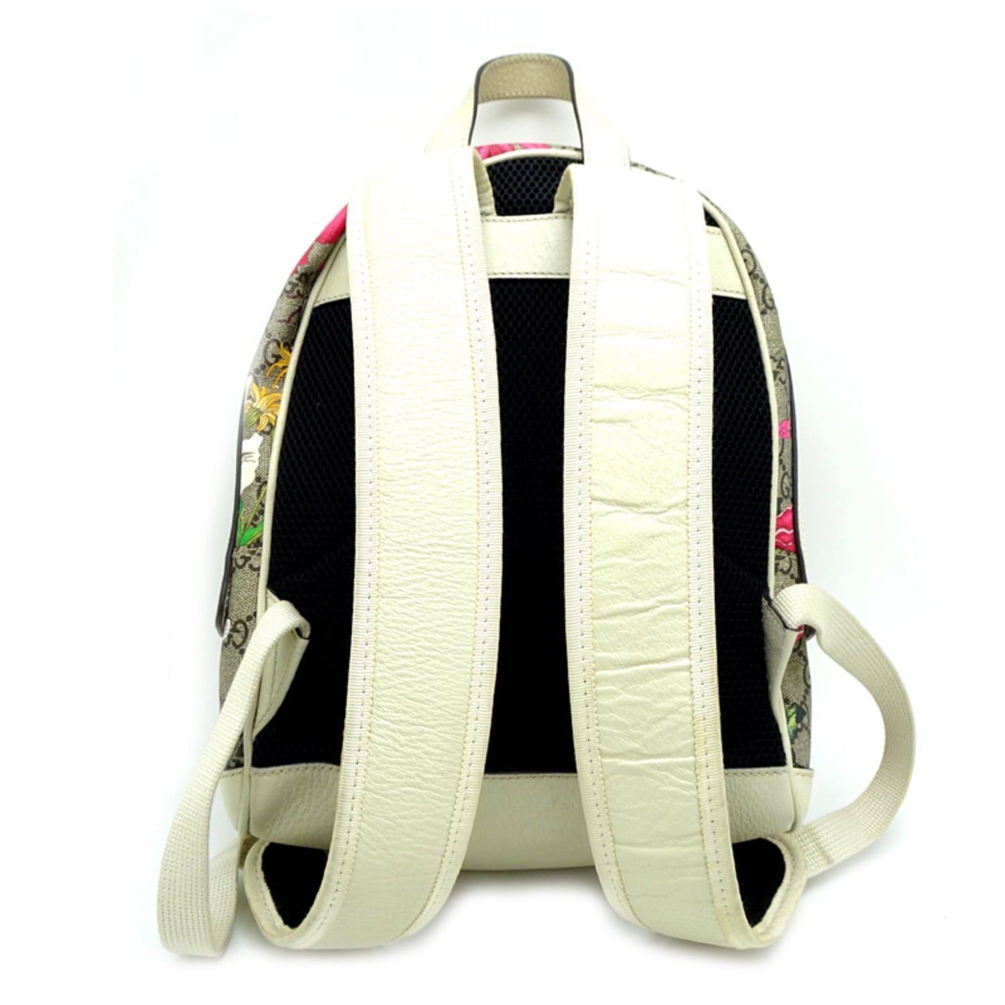 Gucci Beige White Gg Supreme Leather Backpack ( )