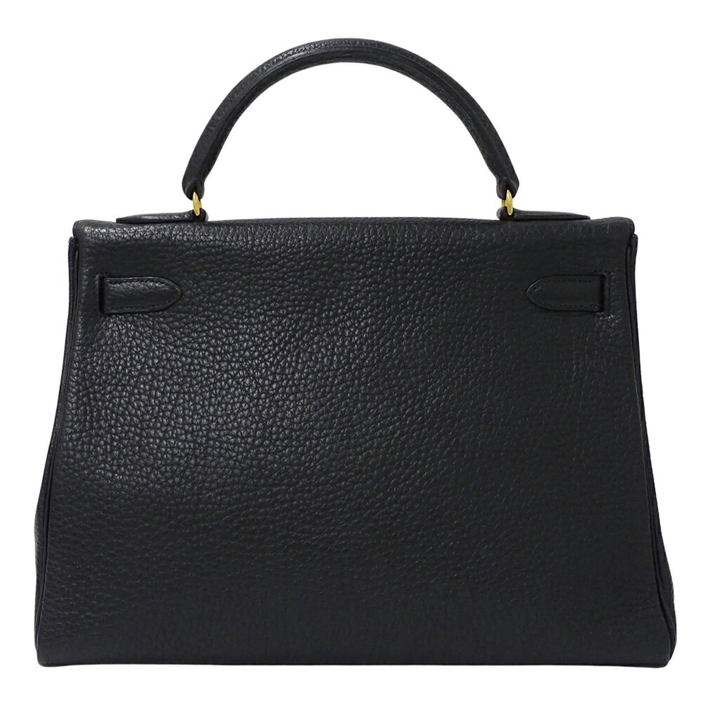 Hermes Kelly Black White Togo Leather Handbag Shoulder Bag ( )