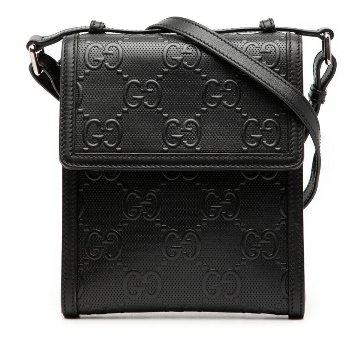 Gucci Black Leather Pvc Shoulder Bag ( )