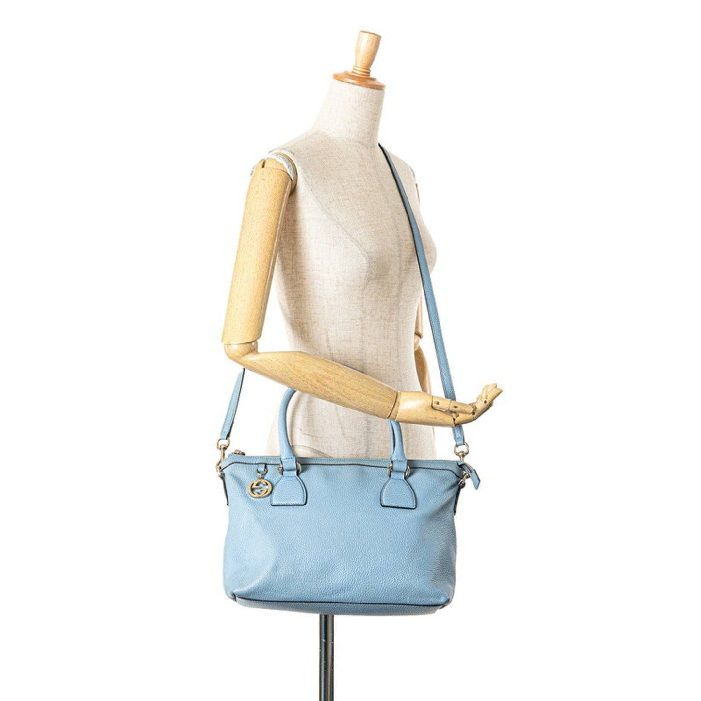 Gucci Light Blue Leather Handbag Shoulder Bag ( )