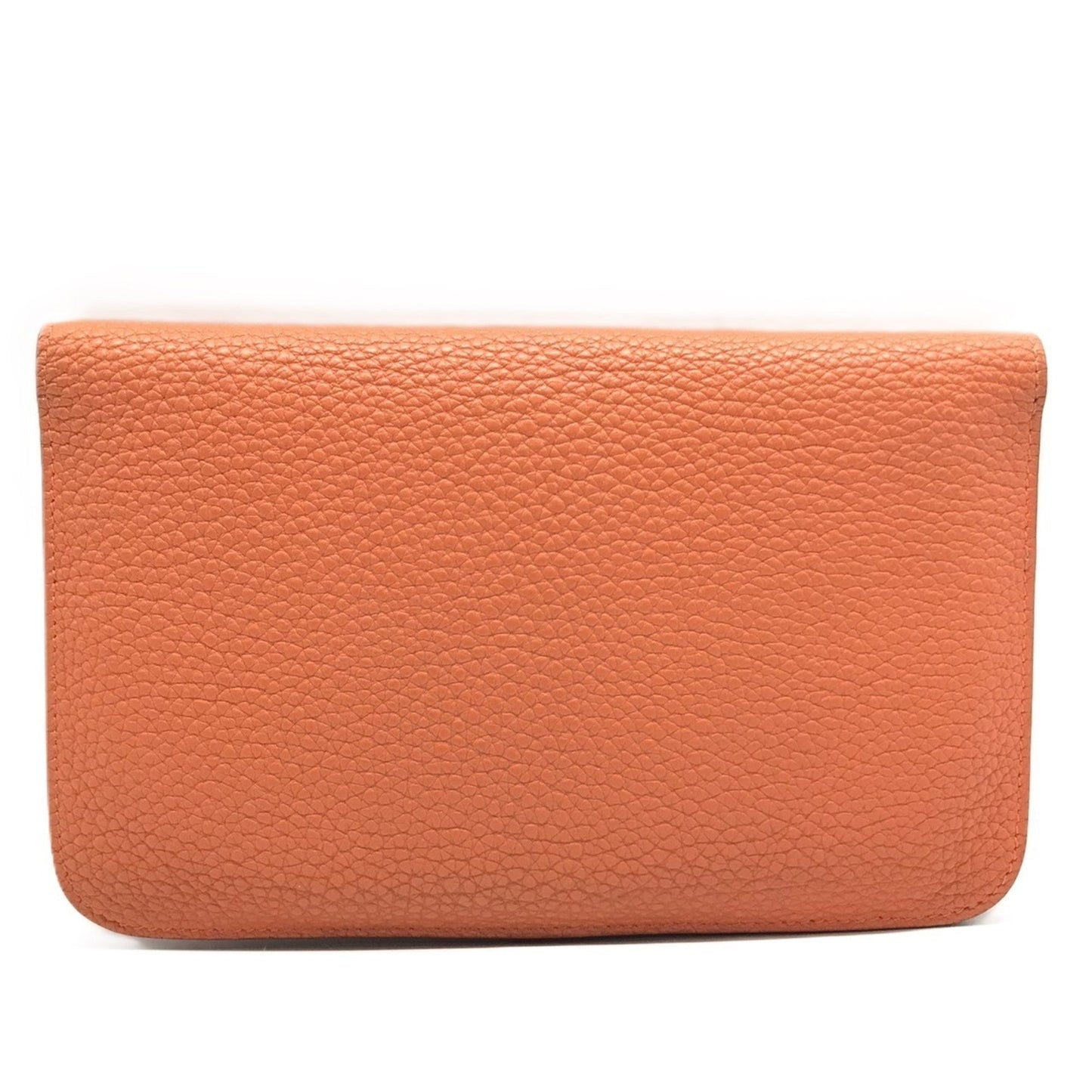 Hermes Orange Taurillon Clemence Leather Pouch ( )