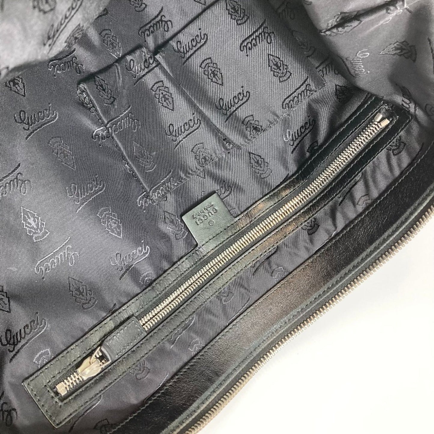 Gucci Diamante Black Gray Canvas Shoulder Bag ( )
