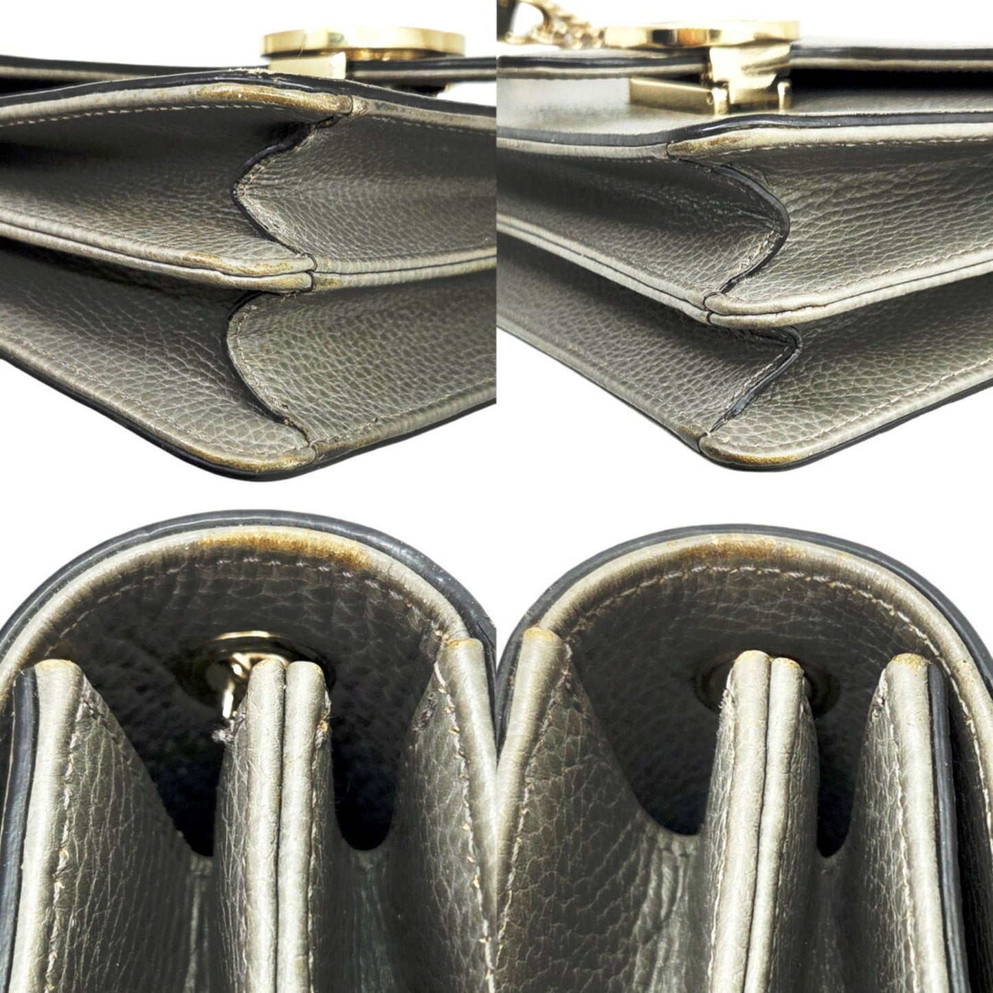 Gucci Gray Leather Shoulder Bag ( )