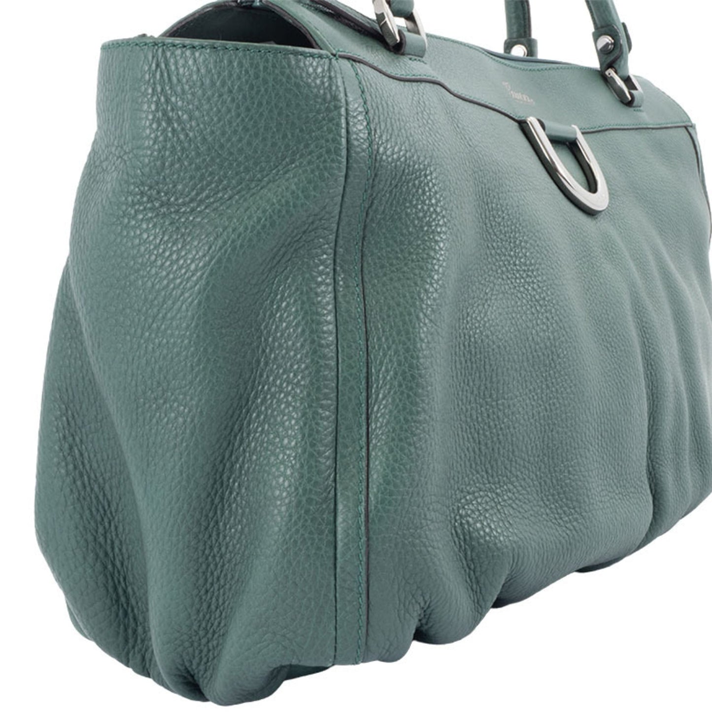 Gucci Abbey Green Leather Shoulder Bag Tote Bag ( )