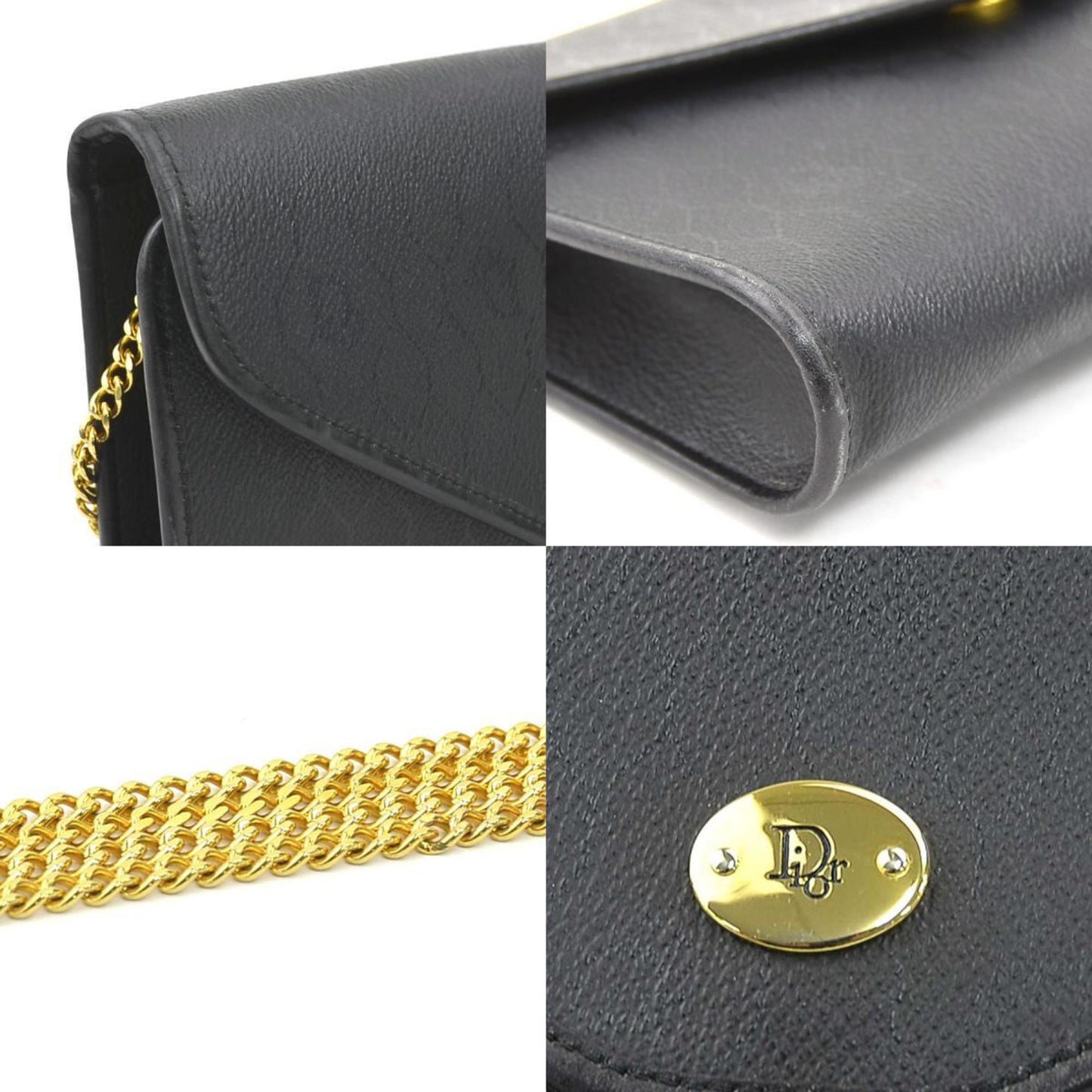 Christian Dior Black Leather Shoulder Bag ()