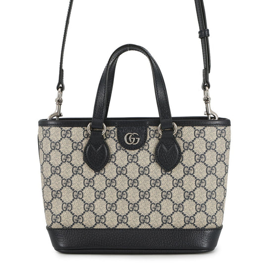 Gucci Ophidia Beige Navy Gg Supreme Leather Shoulder Bag ( )