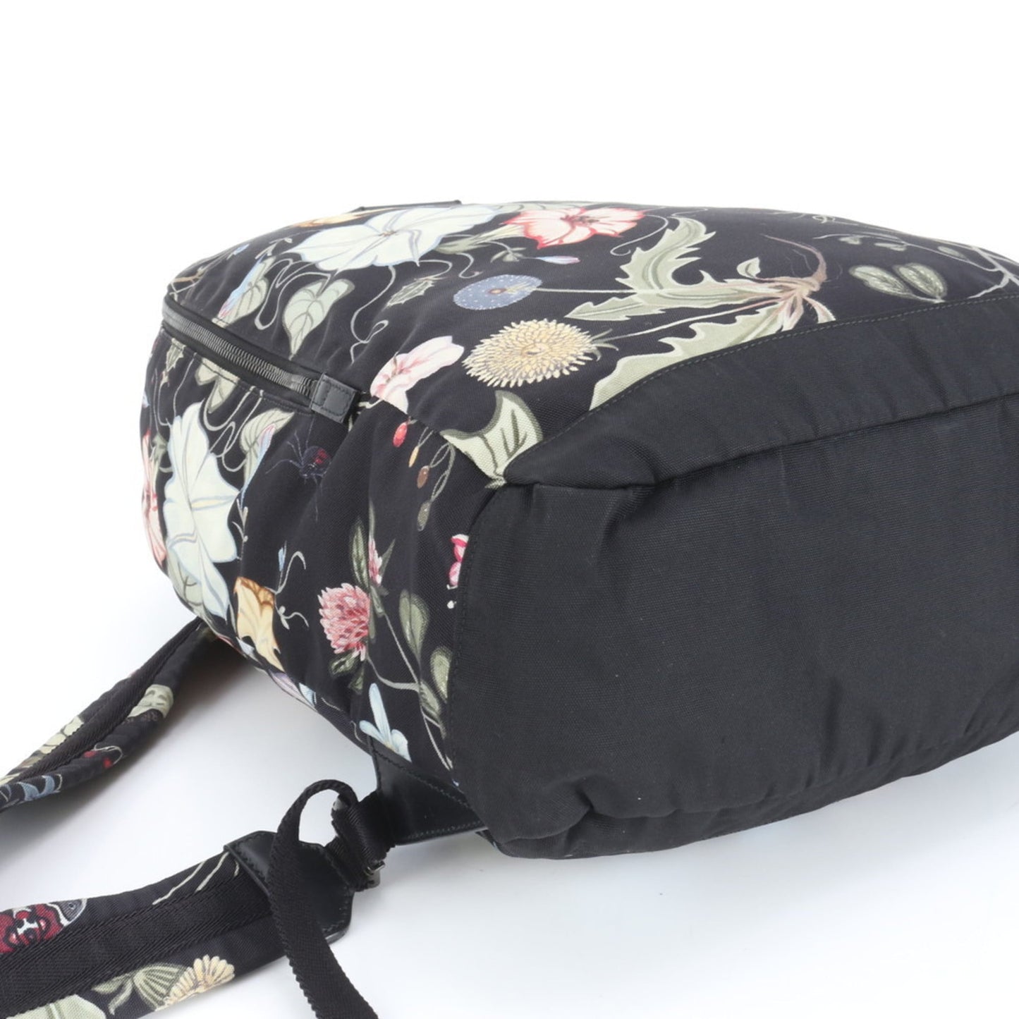 Gucci Black Leather Canvas Backpack Shoulder Bag ( )