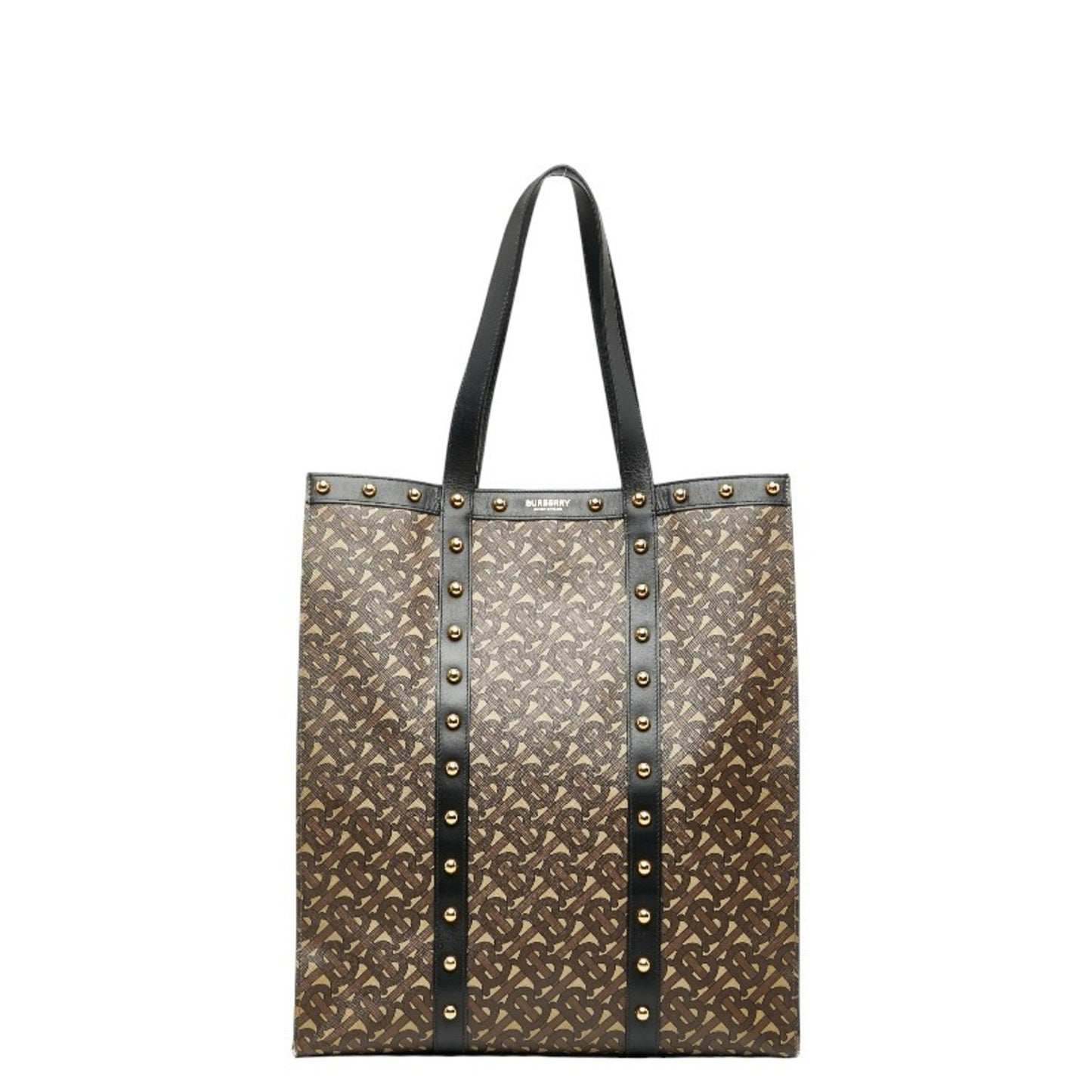 Burberry Black Brown Pvc Leather Tote Bag ( )