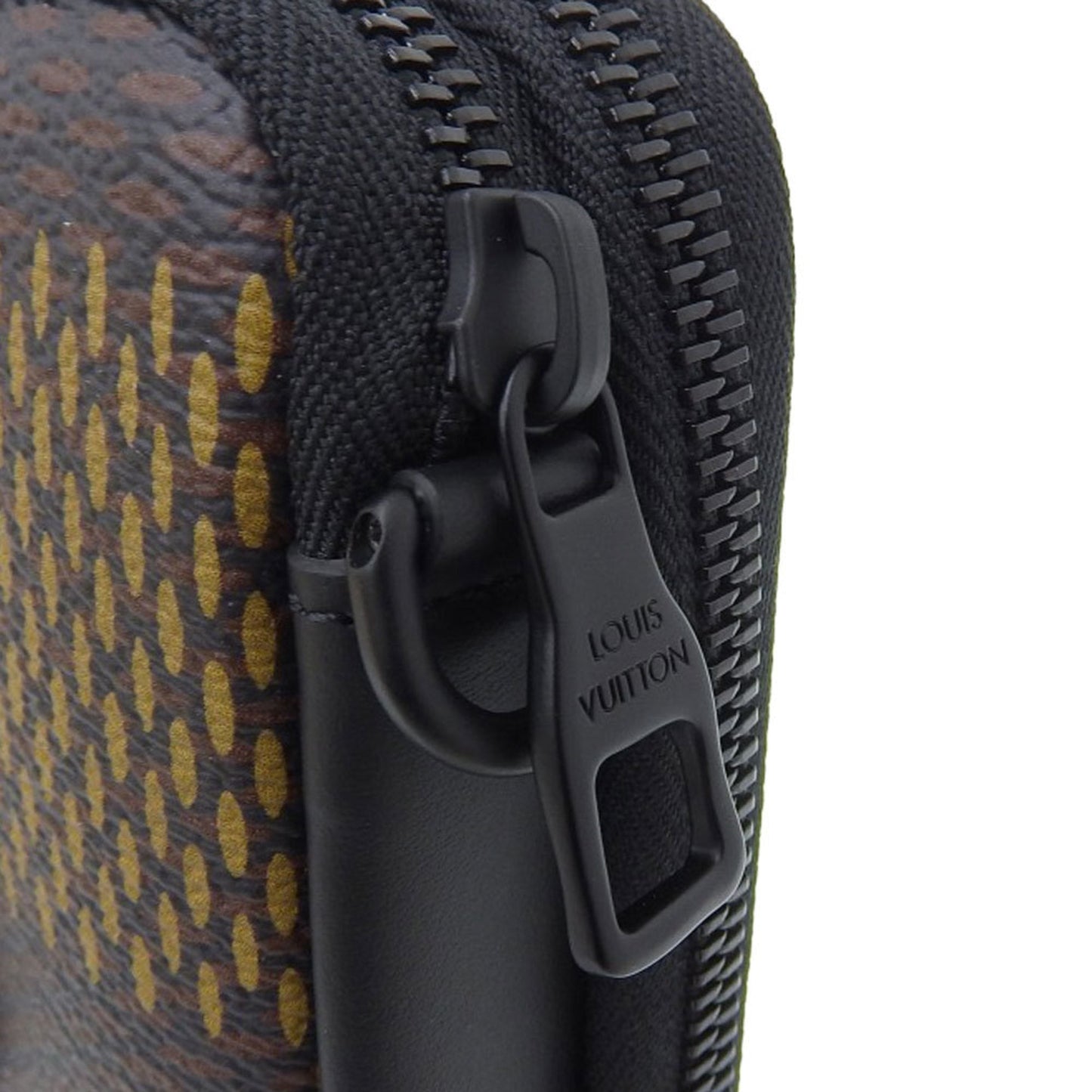 Louis Vuitton Damier Ebene Giant Double Phone Pouch Shoulder Bag Tortoise