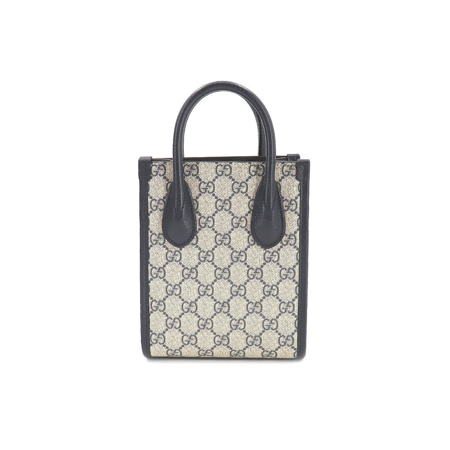 Gucci GG Supreme Blue Leather Canvas Tote