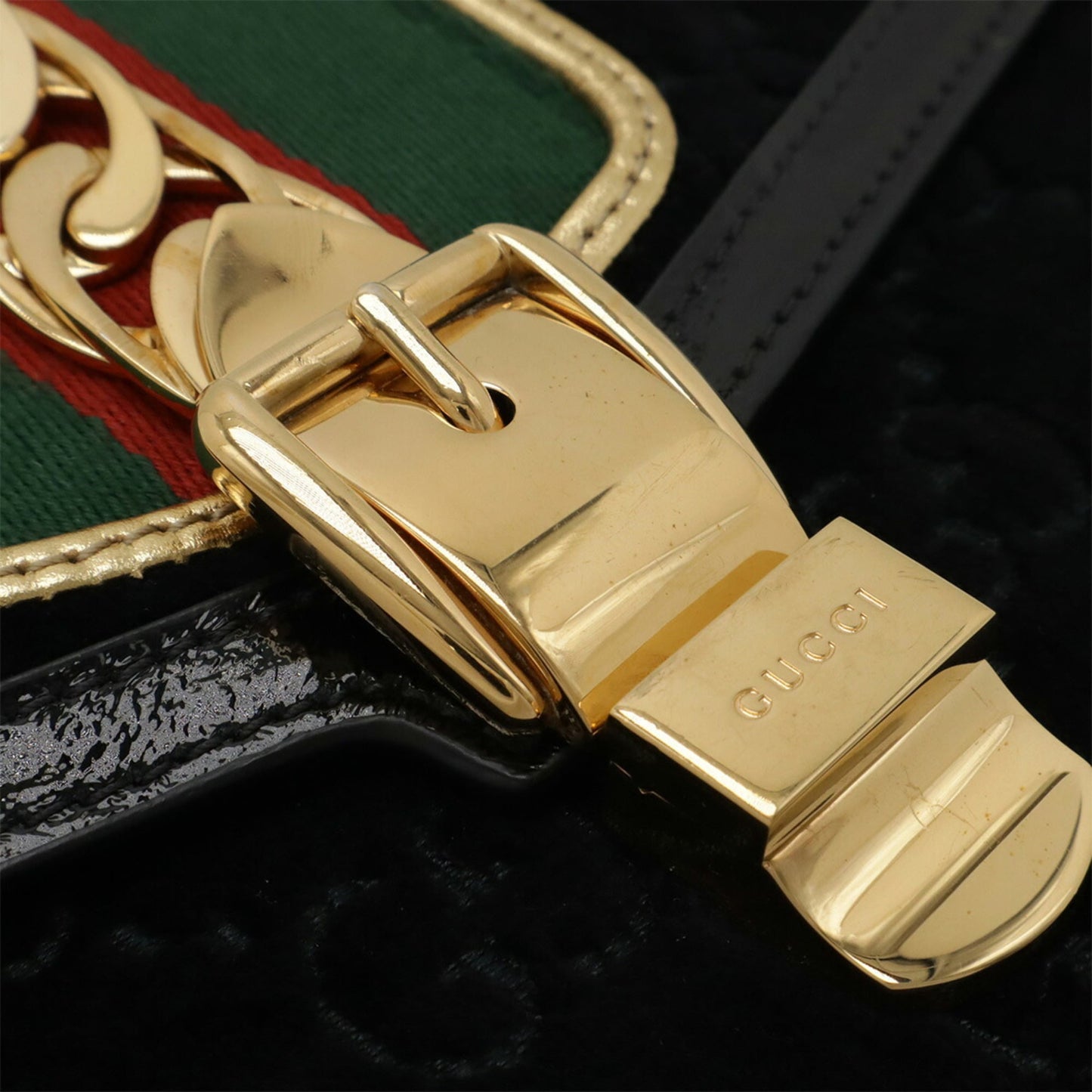 Gucci Black Green Red Color Shoulder Bag ( )