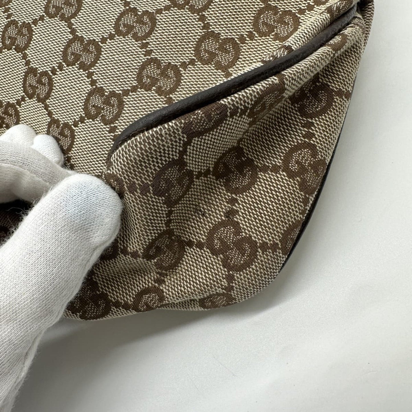 Gucci Gg Canvas Beige Gg Canvas Leather Shoulder Bag Tote Bag ( )