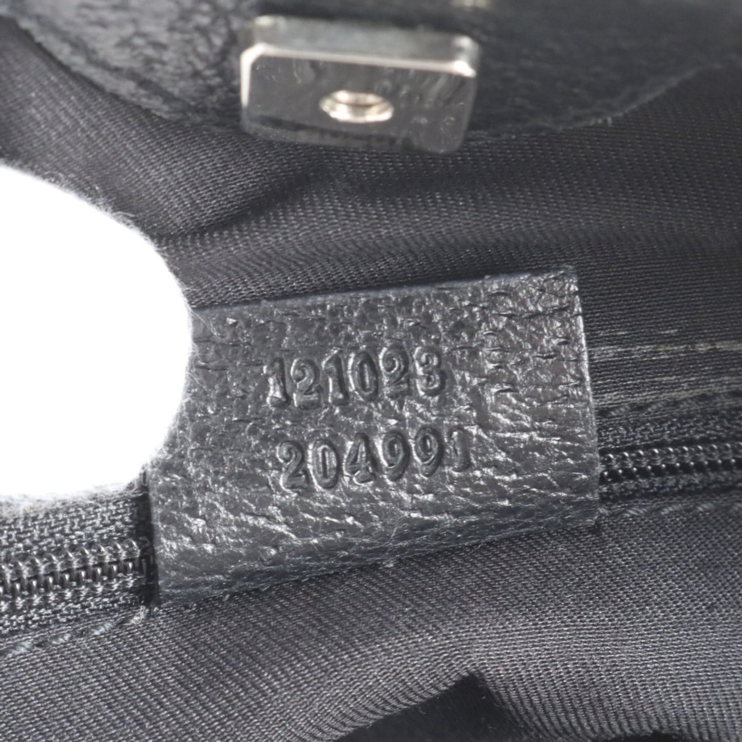 Gucci Black Leather Canvas Tote Bag ( )