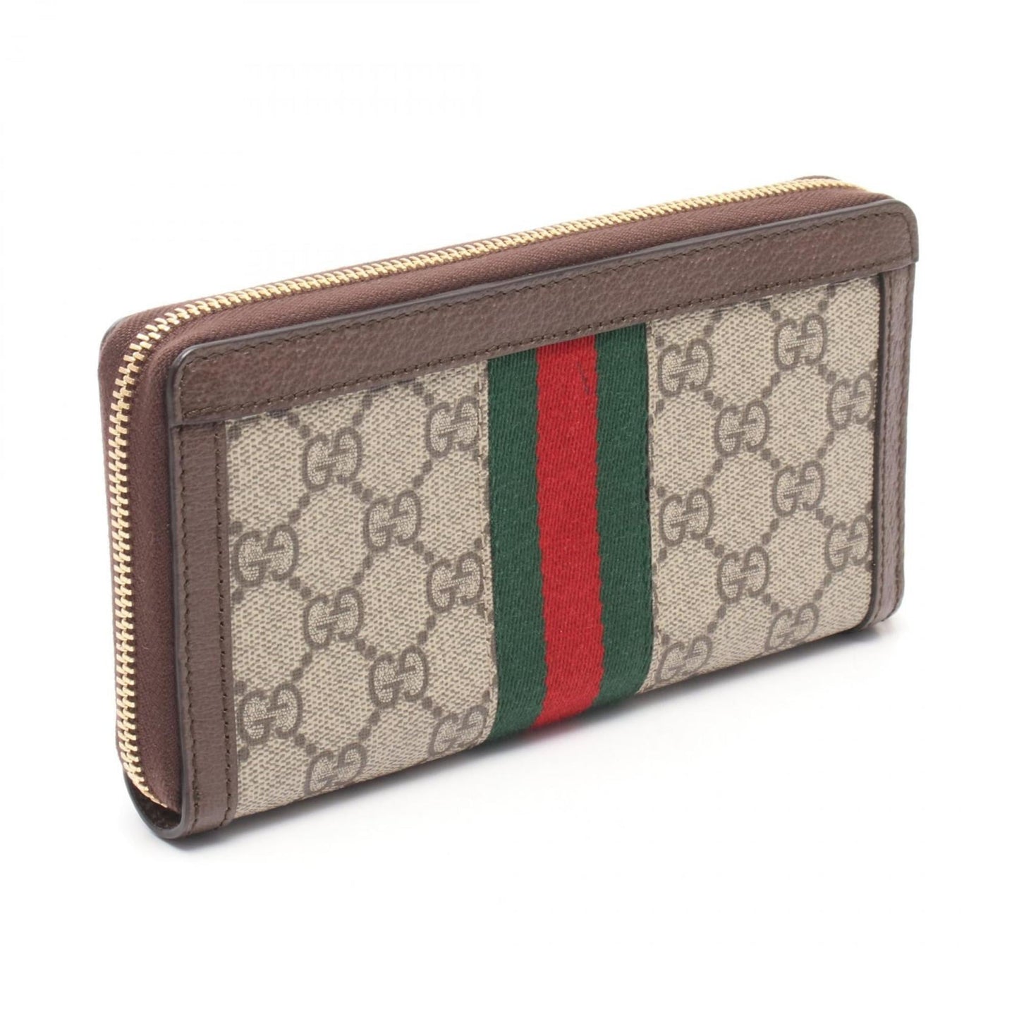 Gucci Beige Brown Multi-Color Gg Supreme Leather Long Wallet (Bi-Fold) ( )