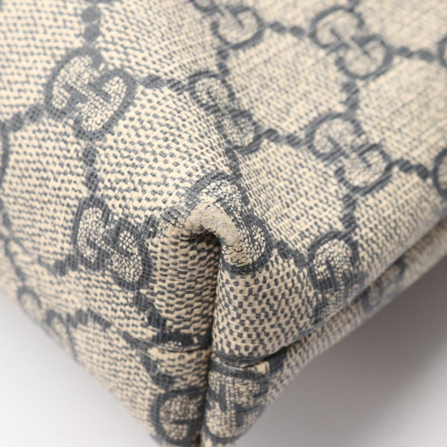Gucci Beige Navy Gg Supreme Leather Shoulder Bag ( )