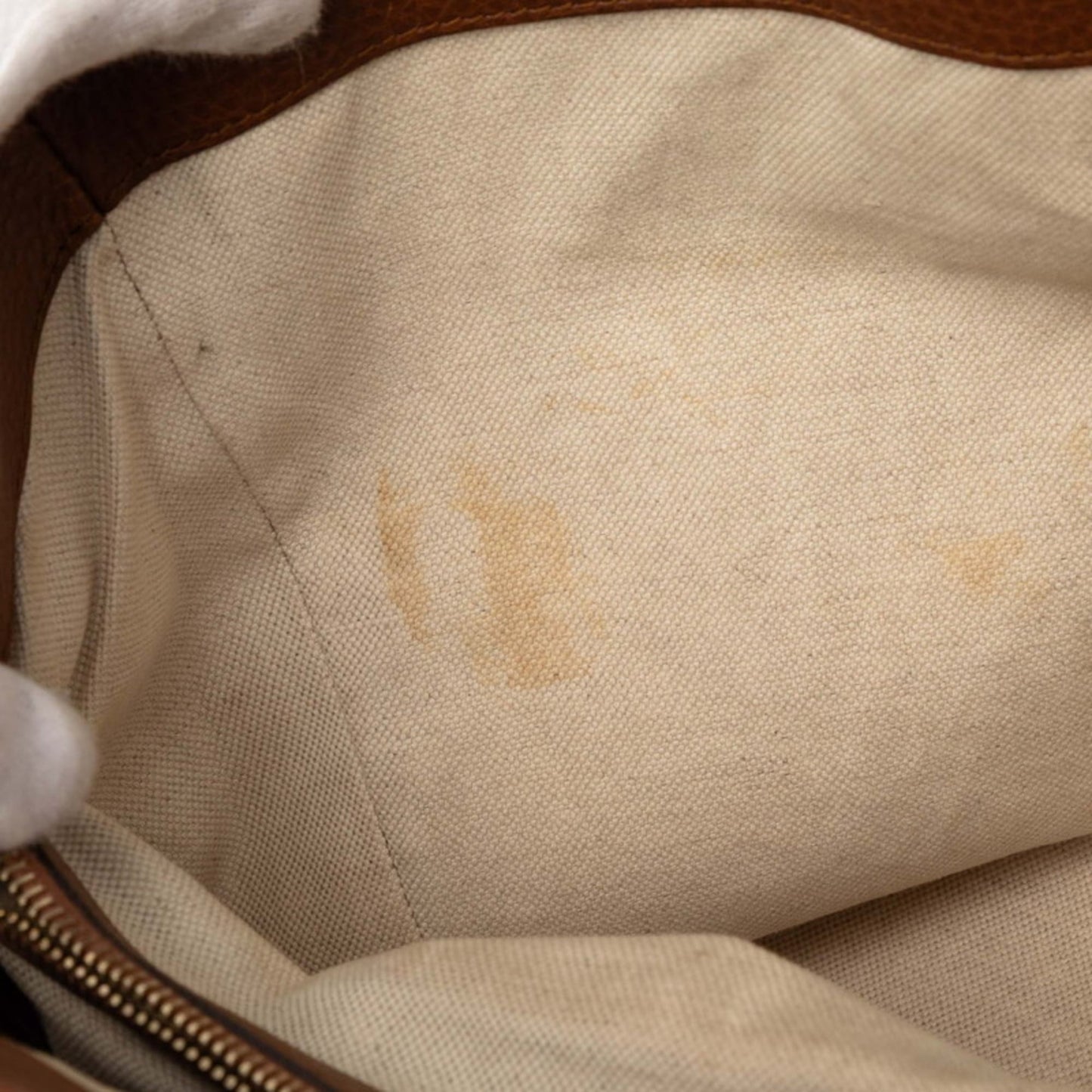Gucci Beige Brown Gg Canvas Leather Shoulder Bag Tote Bag ( )