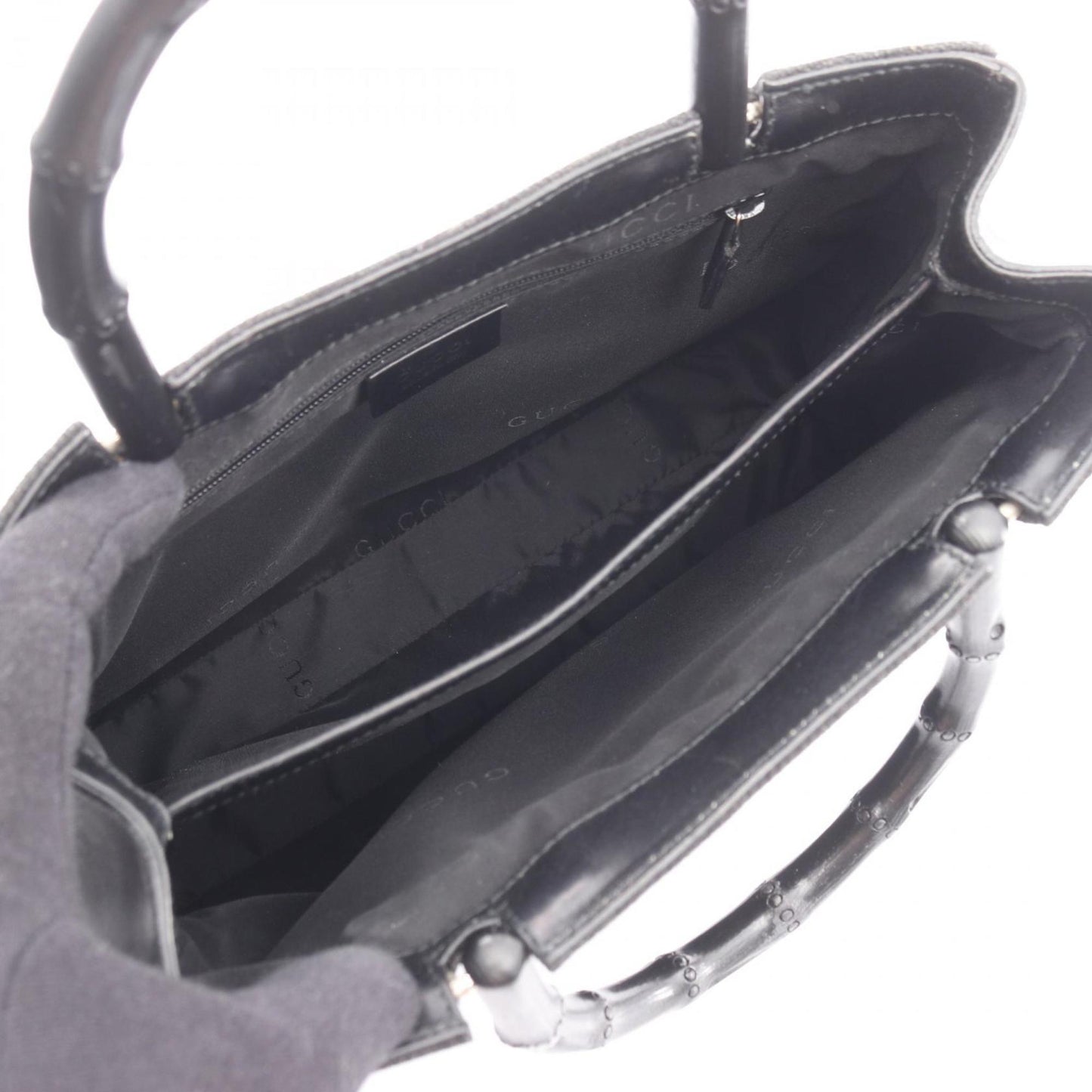 Gucci Black Canvas Leather Handbag ( )