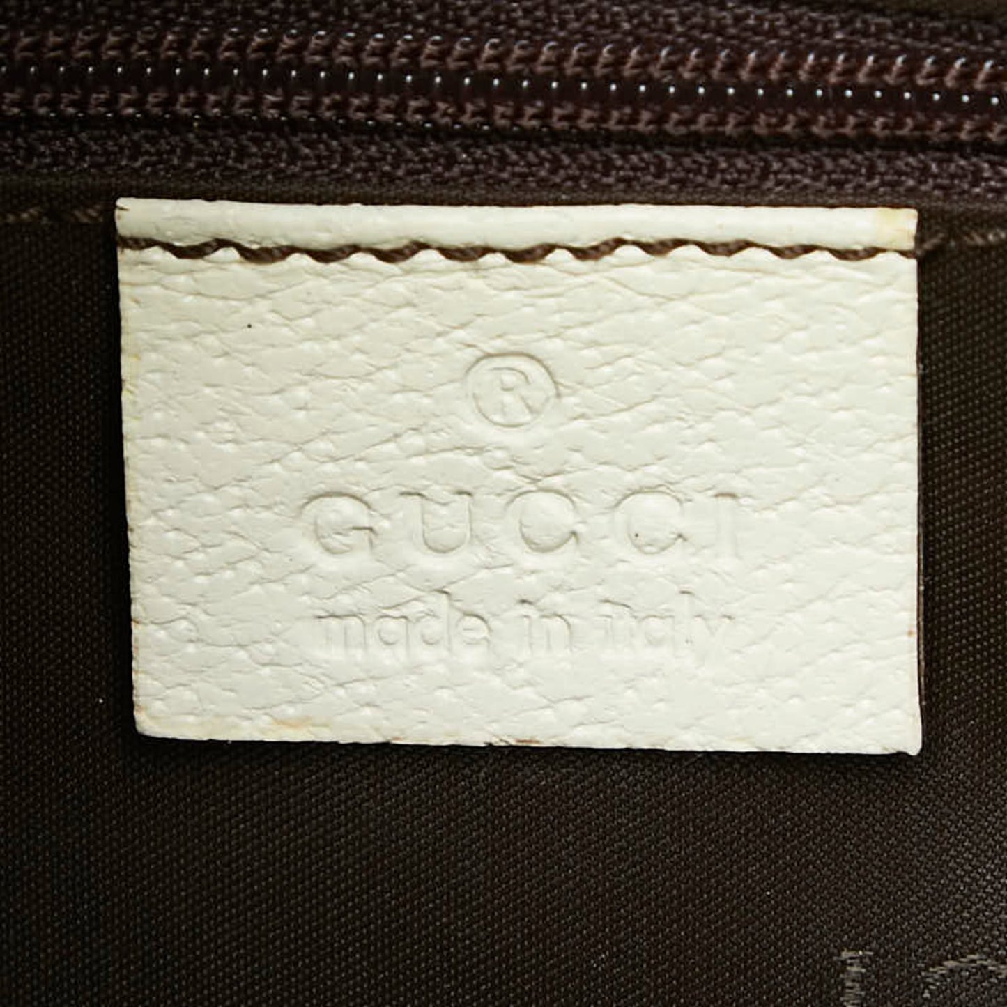 Gucci Beige White Canvas Leather Shoulder Bag ( )