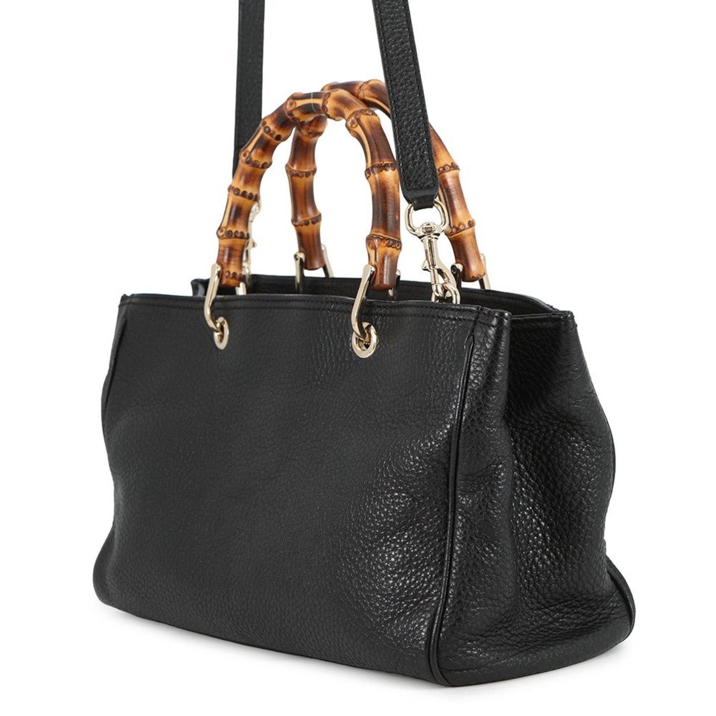 Gucci Black Leather Handbag Shoulder Bag ( )