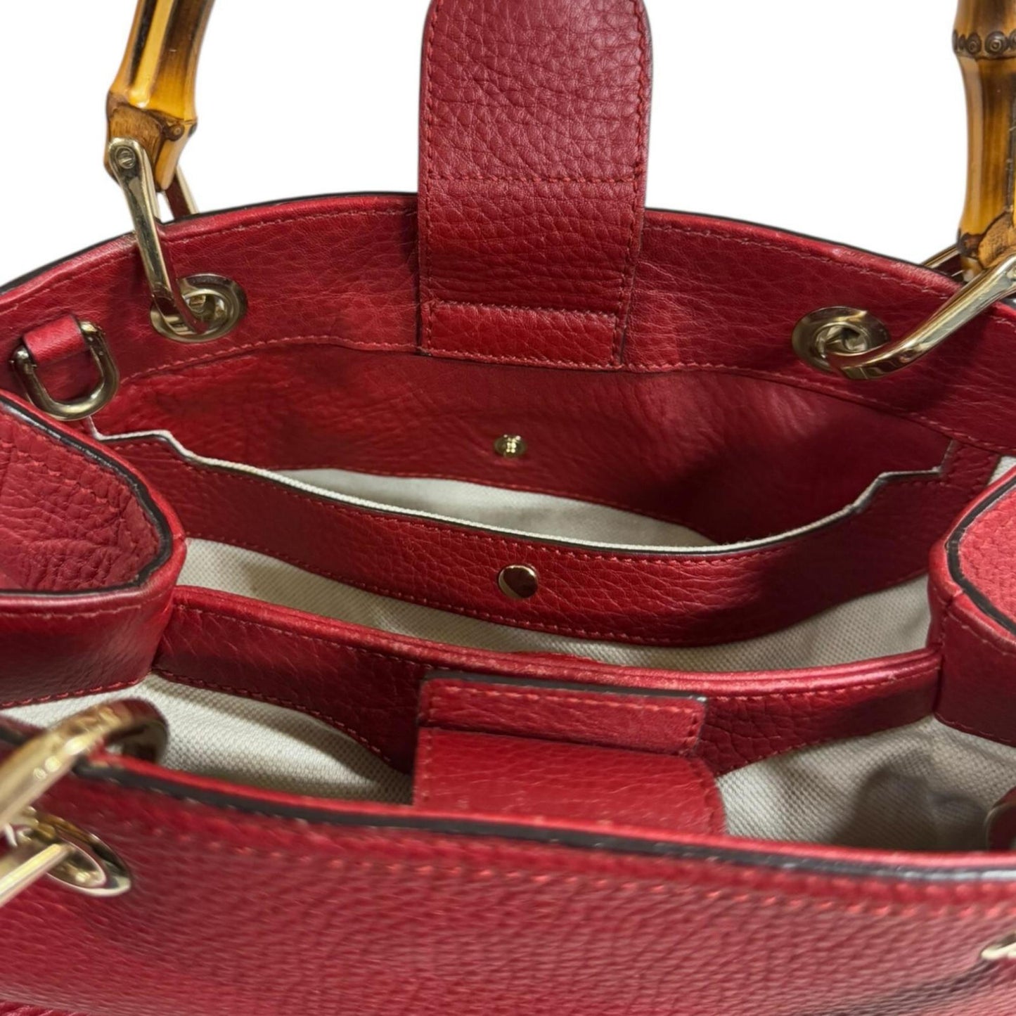 Gucci Red Color Bamboo Shoulder Bag ( )
