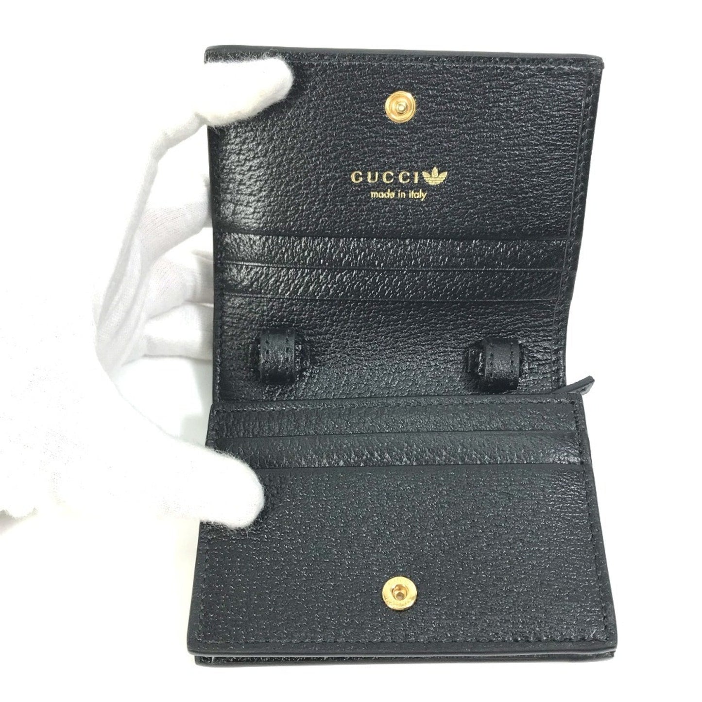 Gucci Black White Leather Chain/Shoulder Wallet ( )