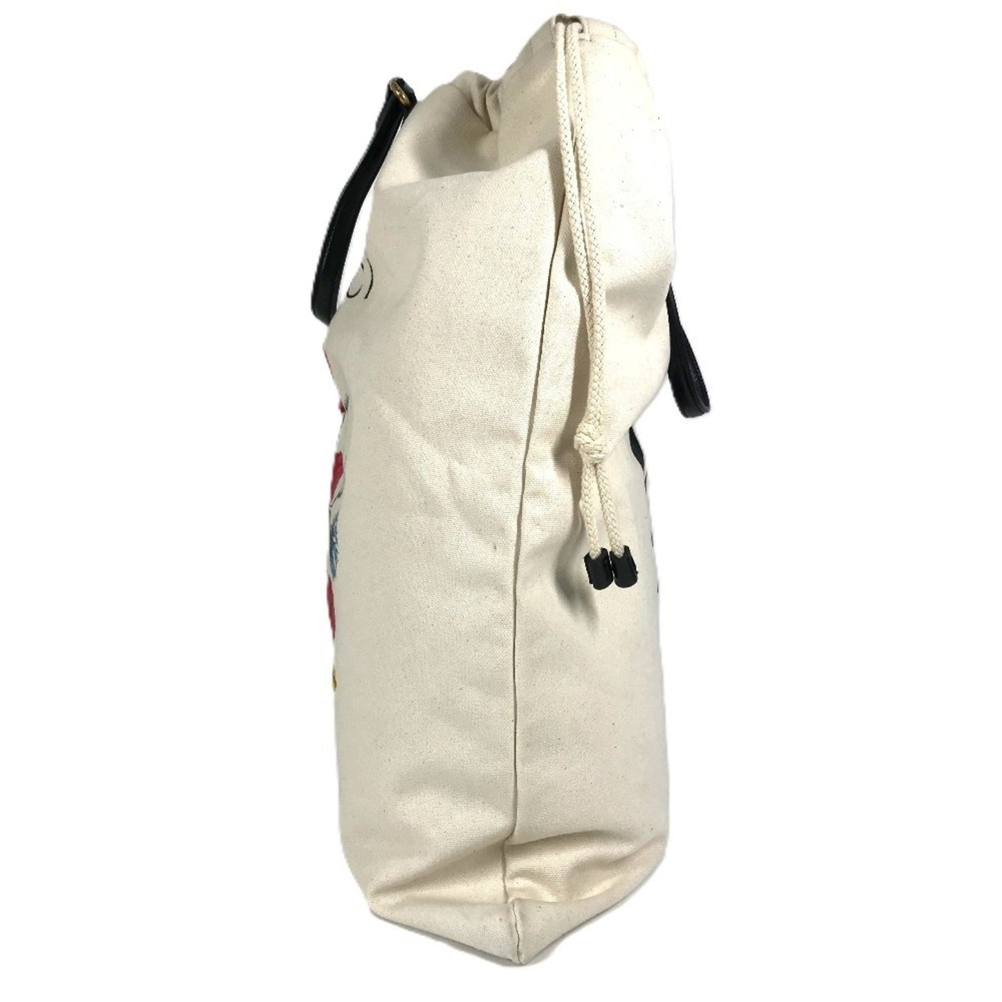 Gucci Black White Leather Canvas Shoulder Bag Tote Bag ( )
