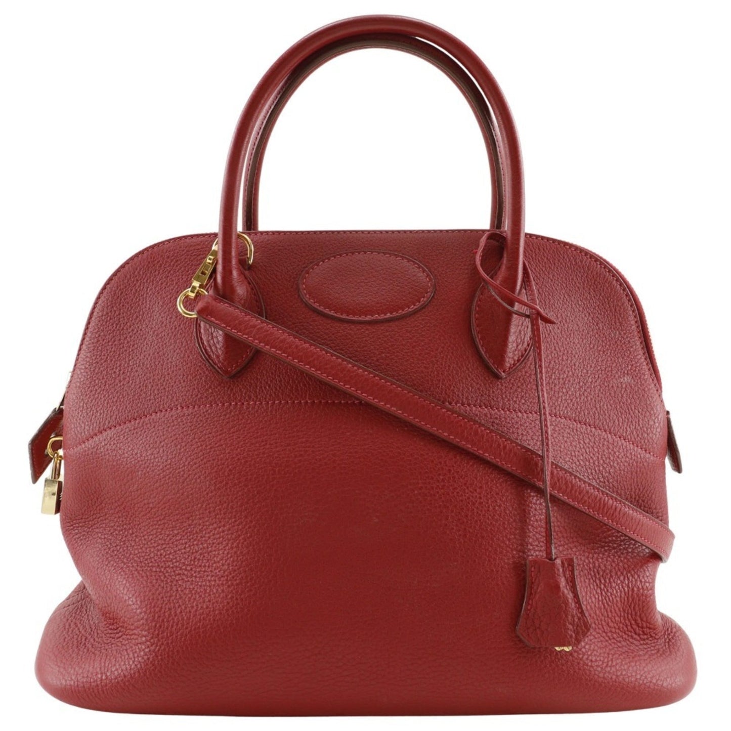 Hermes Red Color Taurillon Clemence Leather Handbag ( )