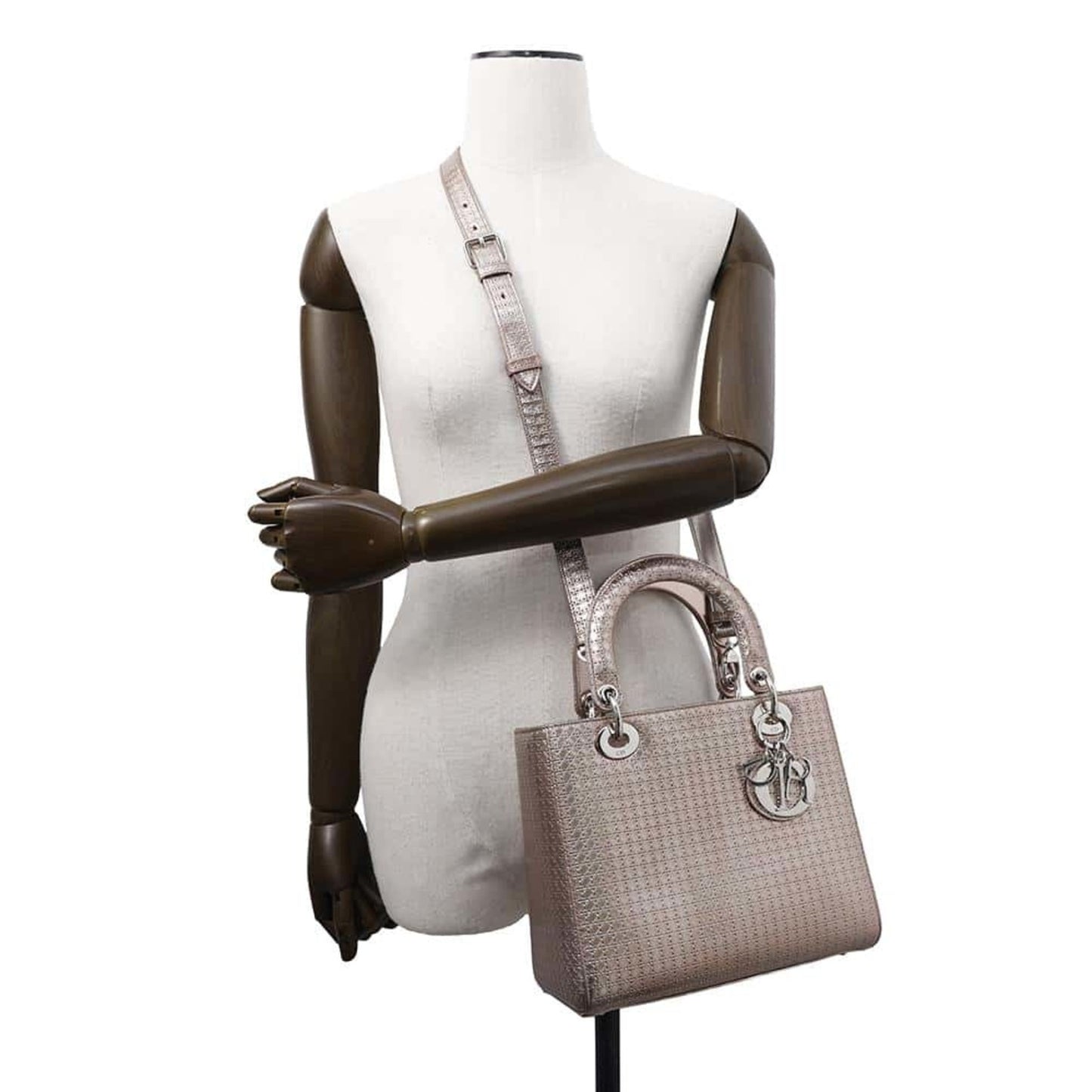 Christian Dior Metallic Pink Leather Handbag Shoulder Bag ()