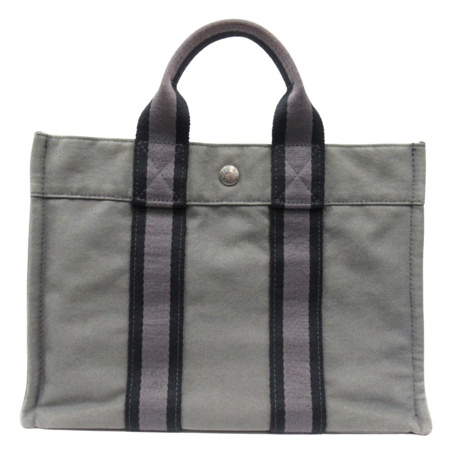 Hermes Fourre Tout Gray Canvas Tote Bag ( )