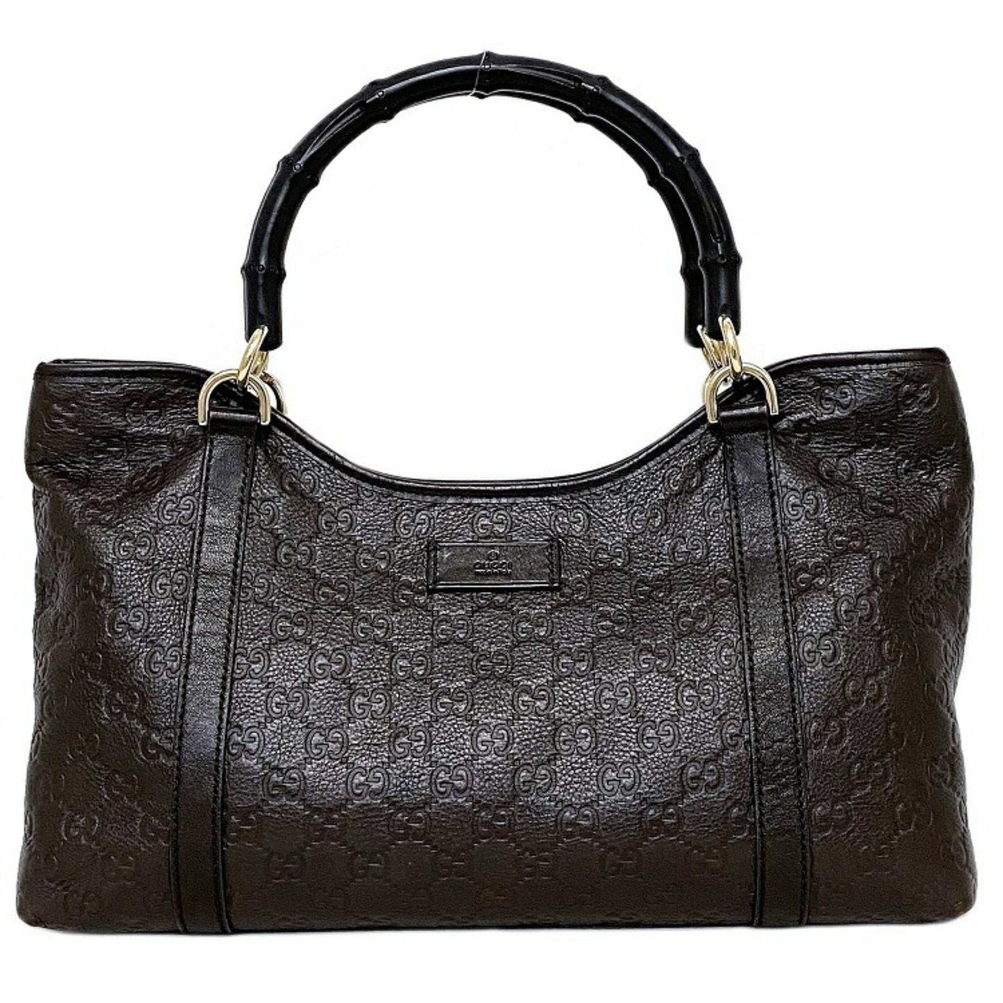 Gucci Bamboo Black Leather Tote Style 4