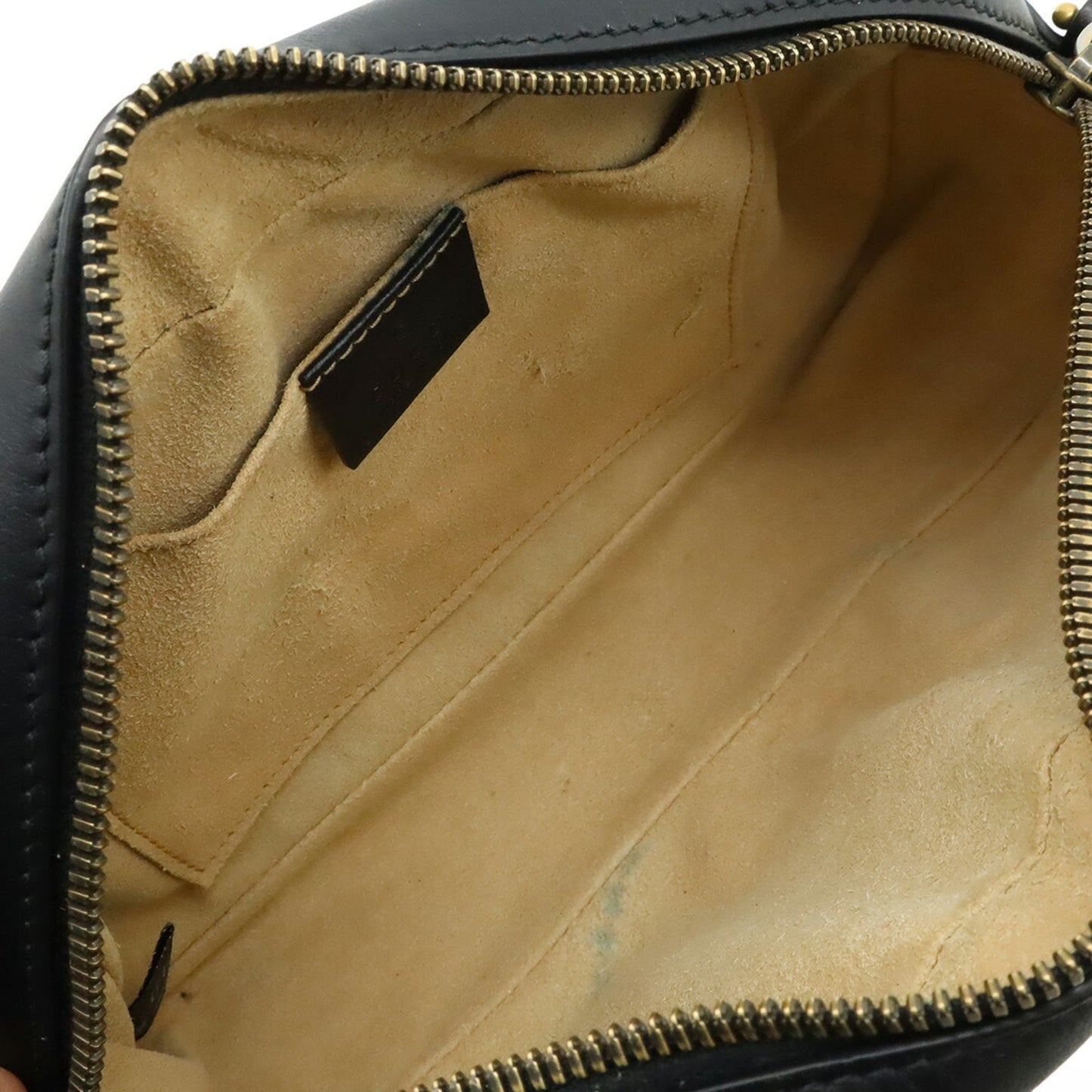Gucci Gg Marmont Black Leather Pochette Shoulder Bag ( )