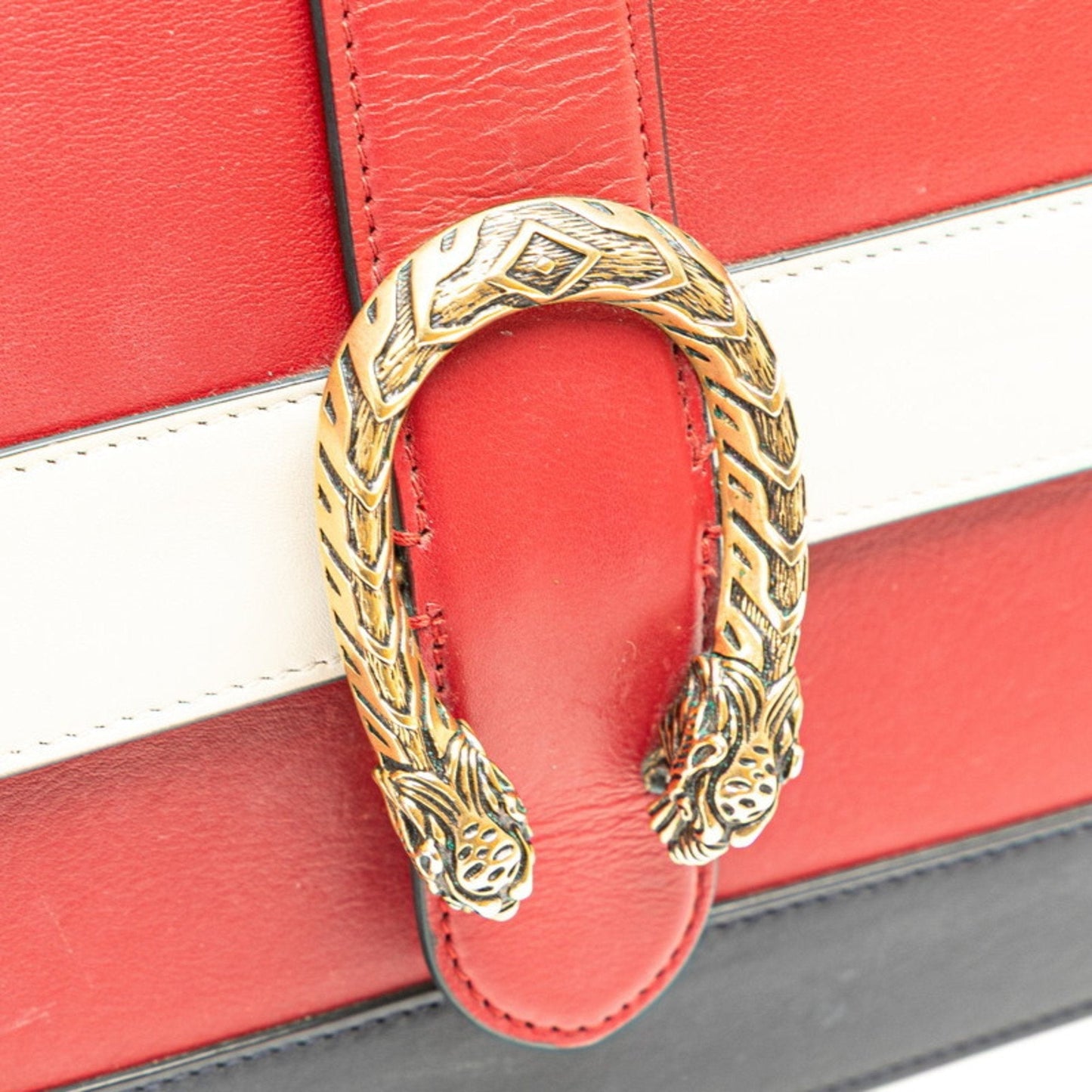 Gucci Red Color Leather Handbag Shoulder Bag ( )