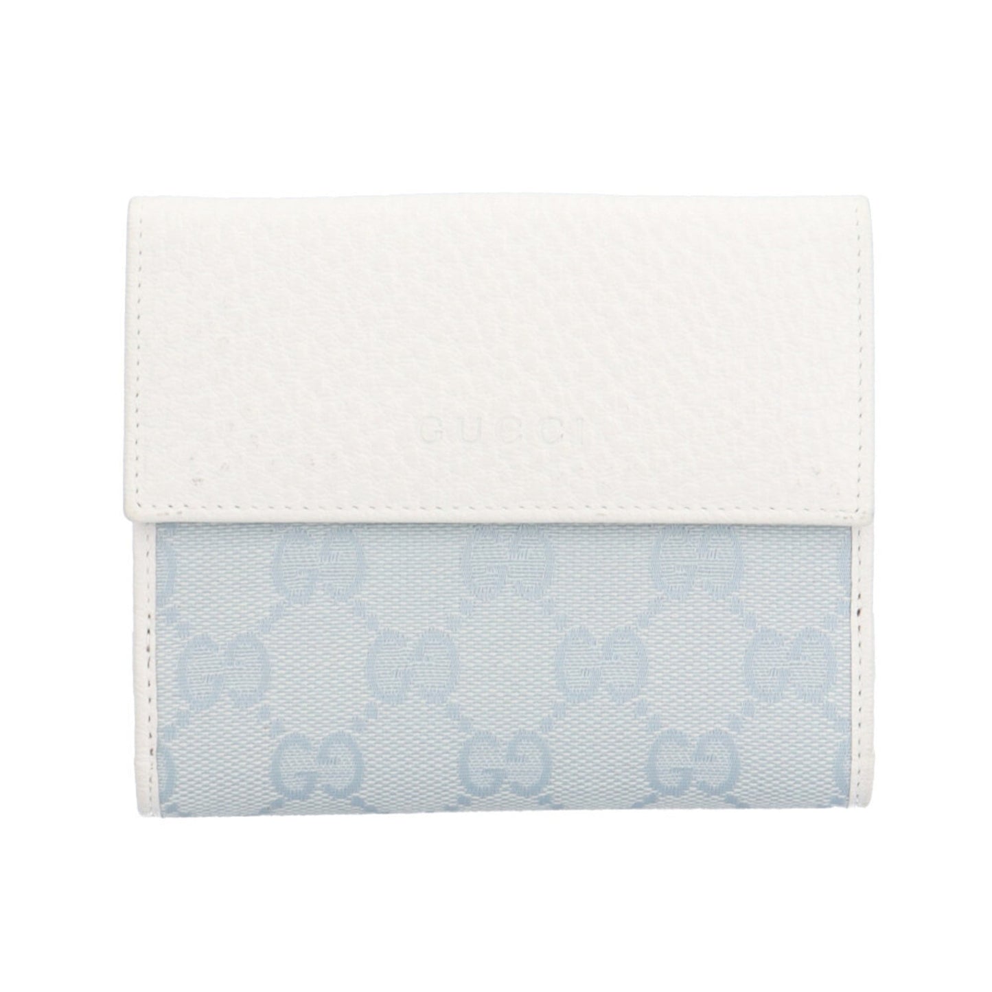 Gucci Light Blue White Gg Canvas Leather Wallet (Bi-Fold) ( )