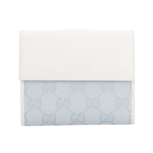 Gucci Light Blue White Gg Canvas Leather Wallet (Bi-Fold) ( )
