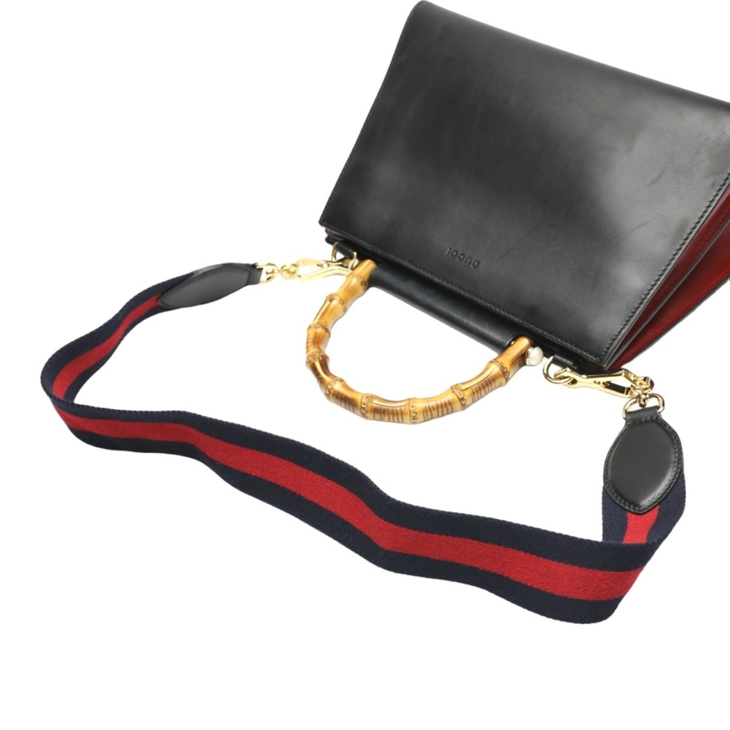 Gucci Bamboo Black Leather Handbag ( )