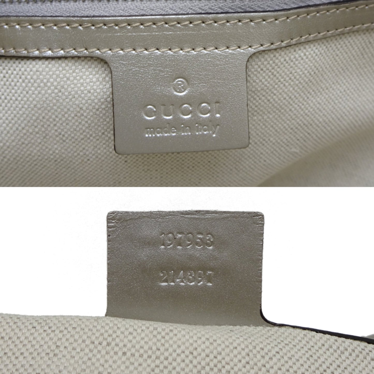 Gucci Silver Pvc Canvas Shoulder Bag Tote Bag ( )