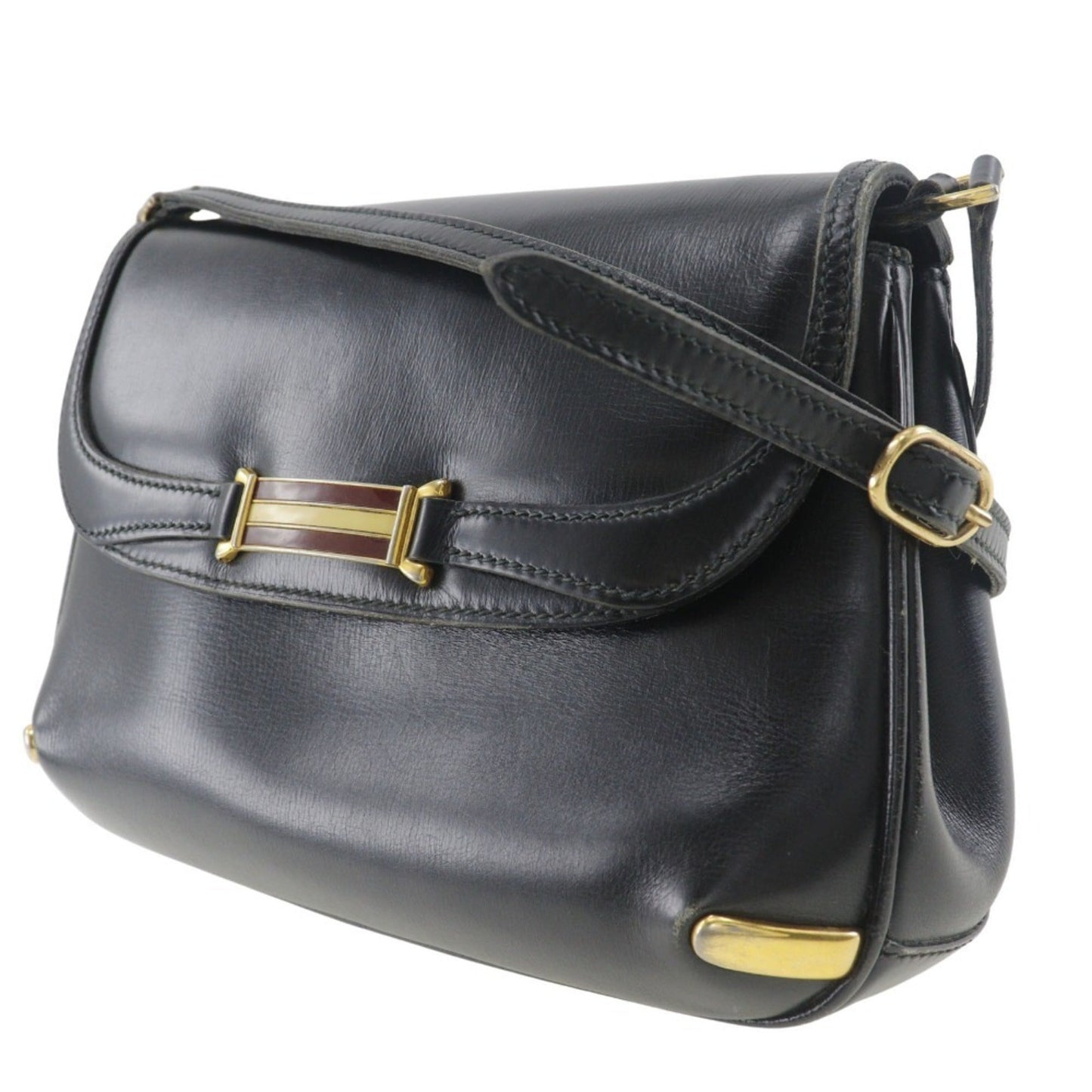 Gucci Sherry Line Black Leather Shoulder Bag ( )
