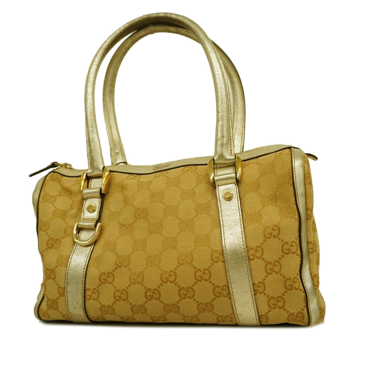 GUCCI Auth  GG Canvas Handbag 130942 Women's Handbag Beige,Gold