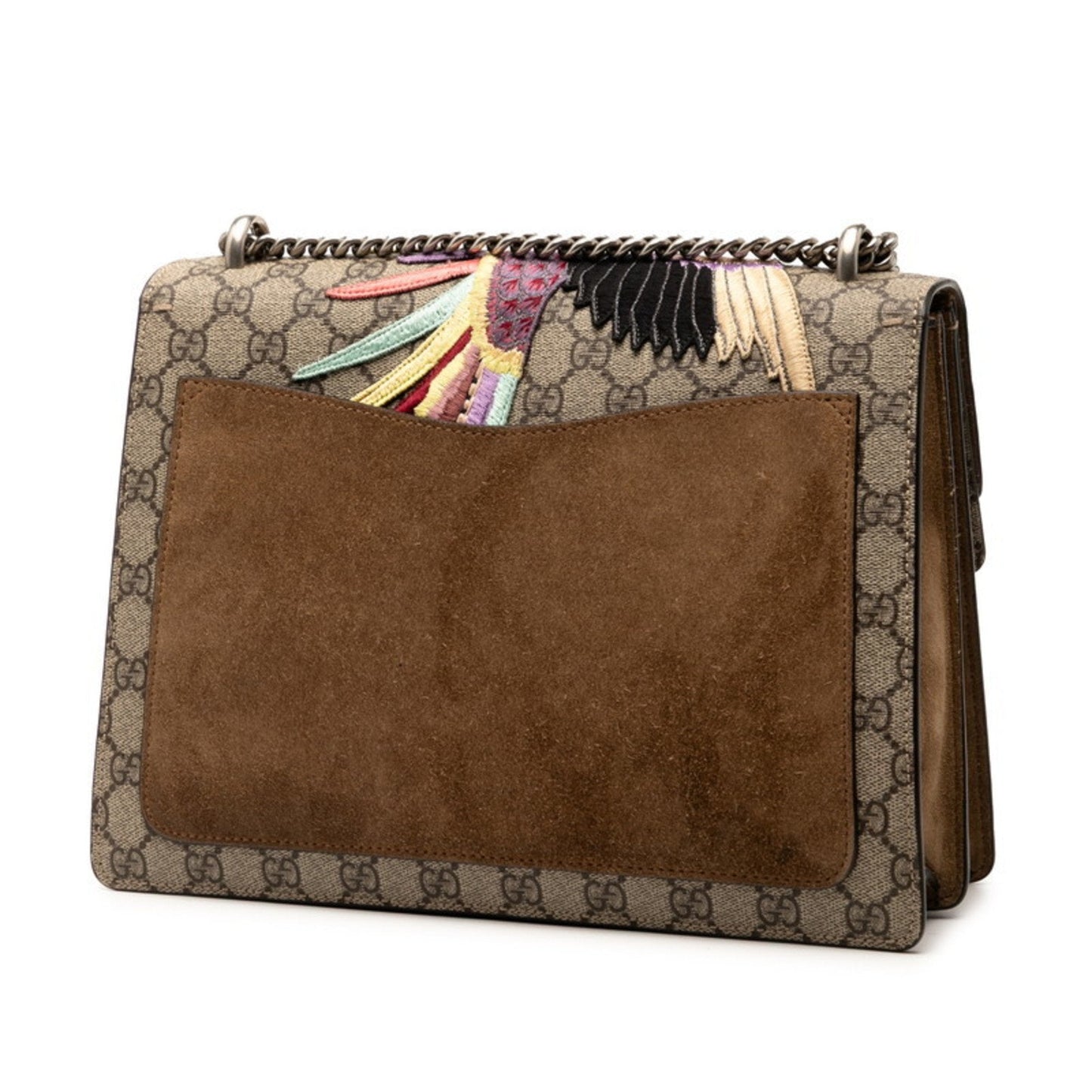 Gucci Beige Multi-Color Pvc Suede Handbag Shoulder Bag ( )