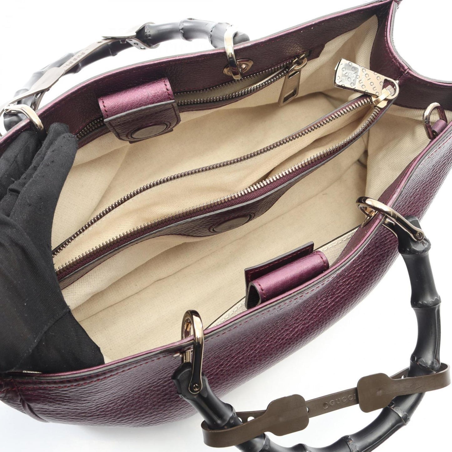 Gucci Purple Leather Tote Bag ( )