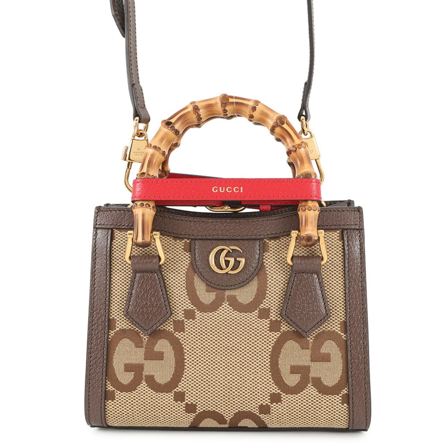 Gucci Beige Brown Gg Canvas Leather Handbag ( )