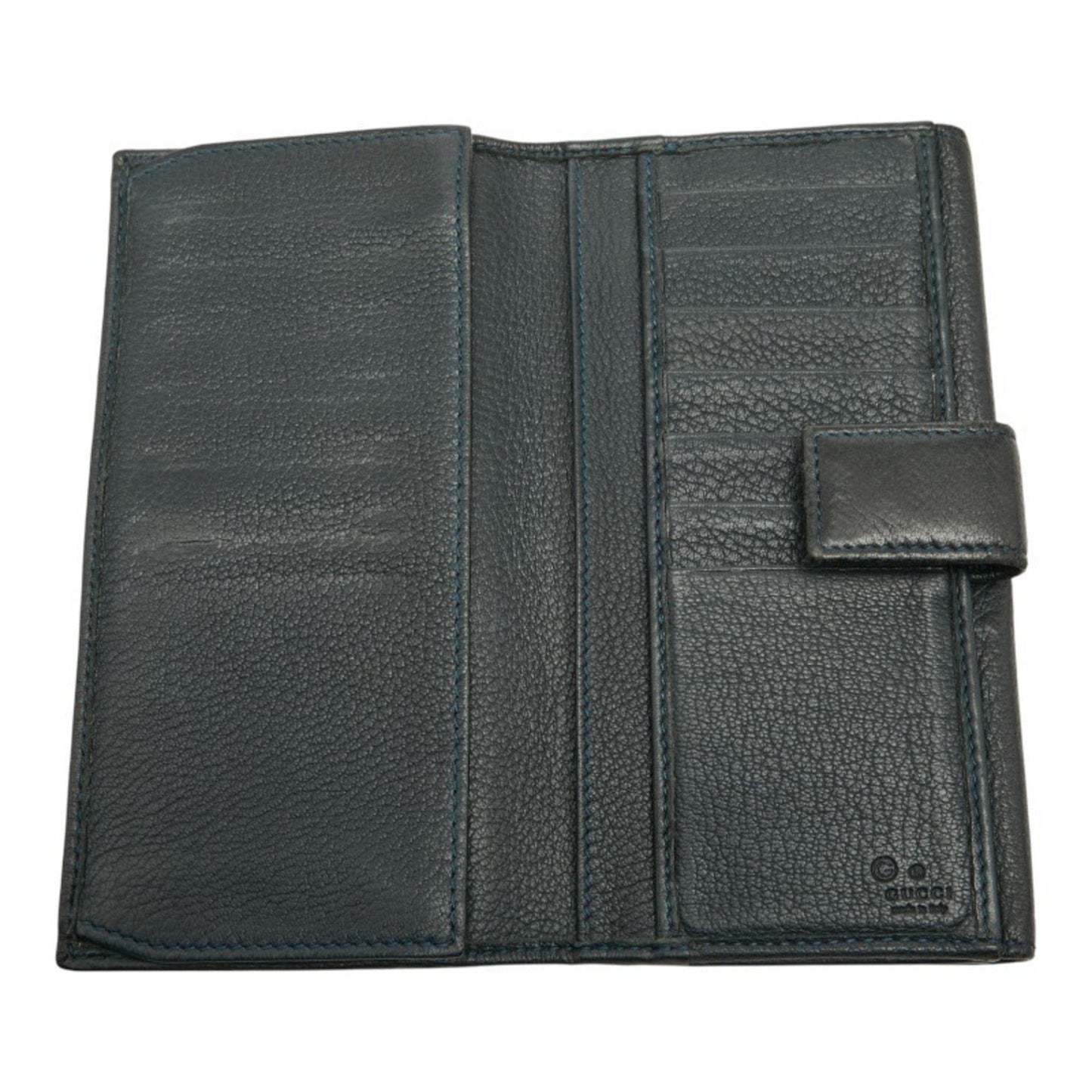 Gucci Navy Leather Long Wallet (Bi-Fold) ( )