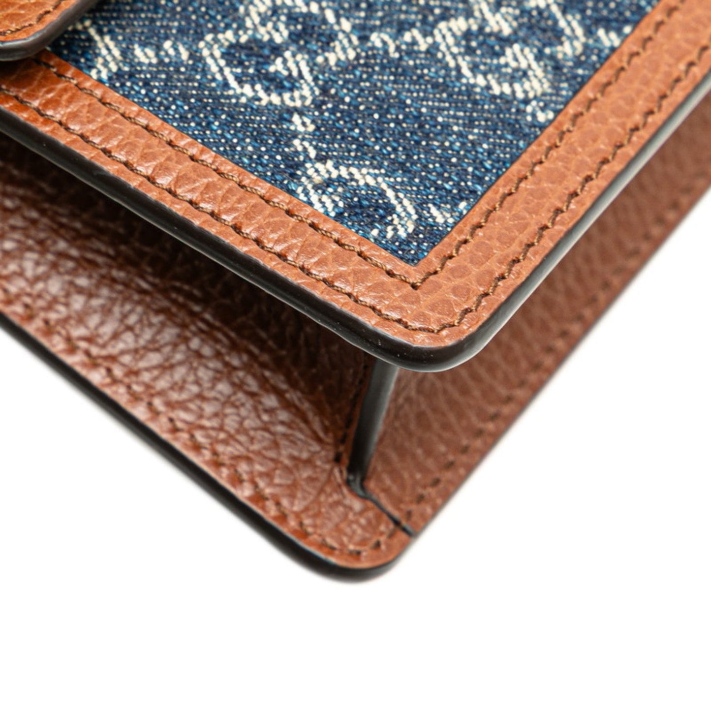 Gucci Brown Denim Leather Shoulder Bag ( )