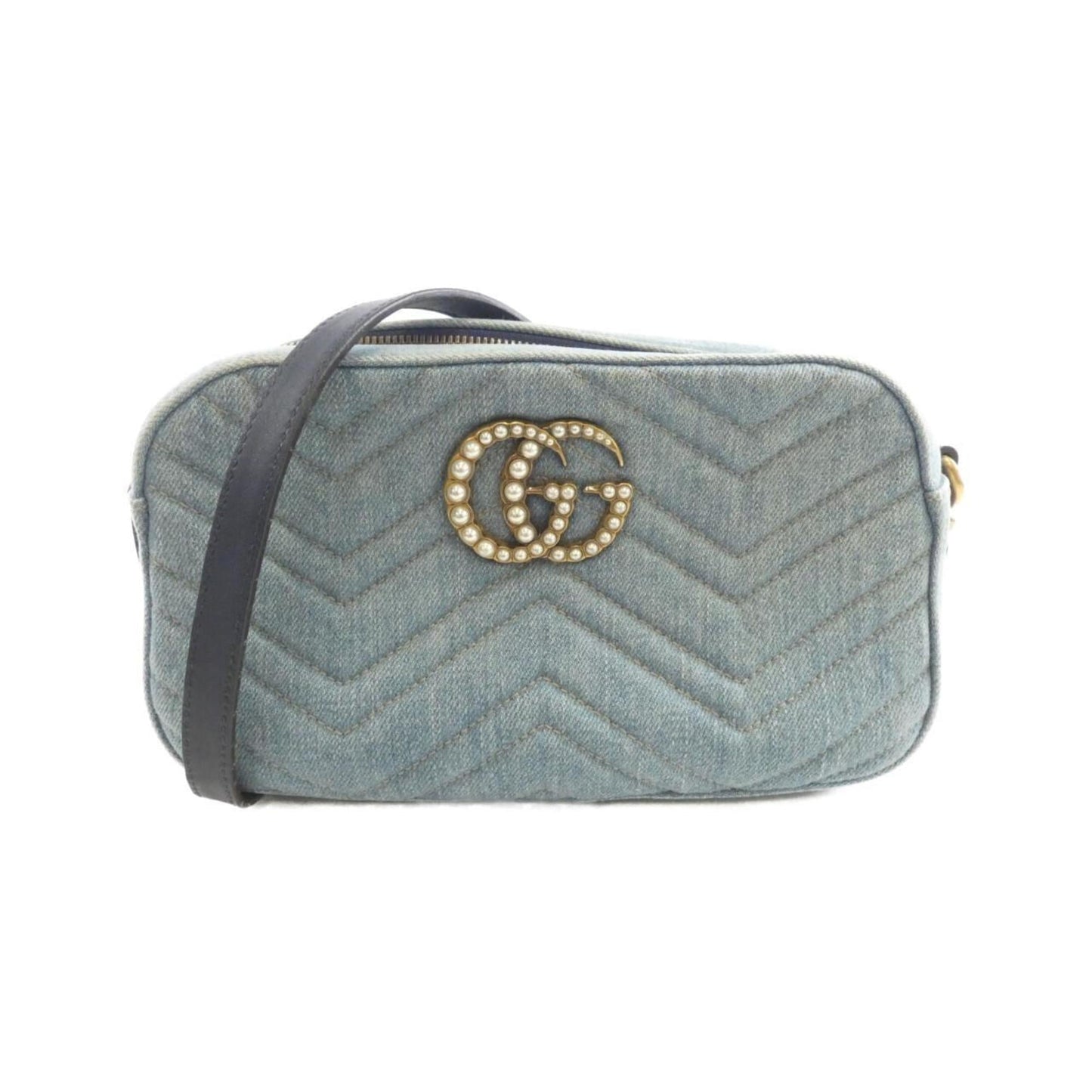 Gucci Blue Denim Shoulder Bag ( )
