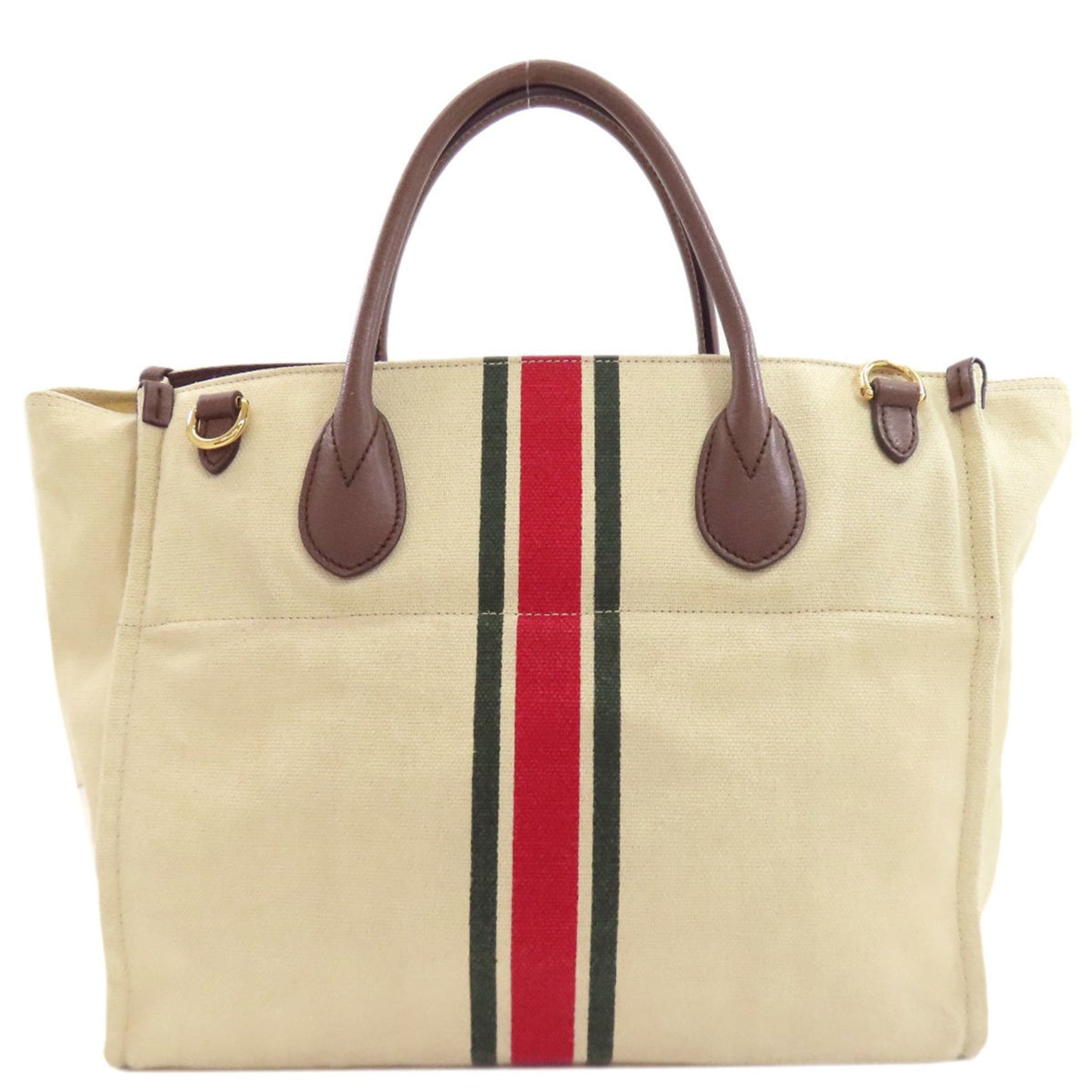 Gucci Beige Brown Canvas Handbag ( )