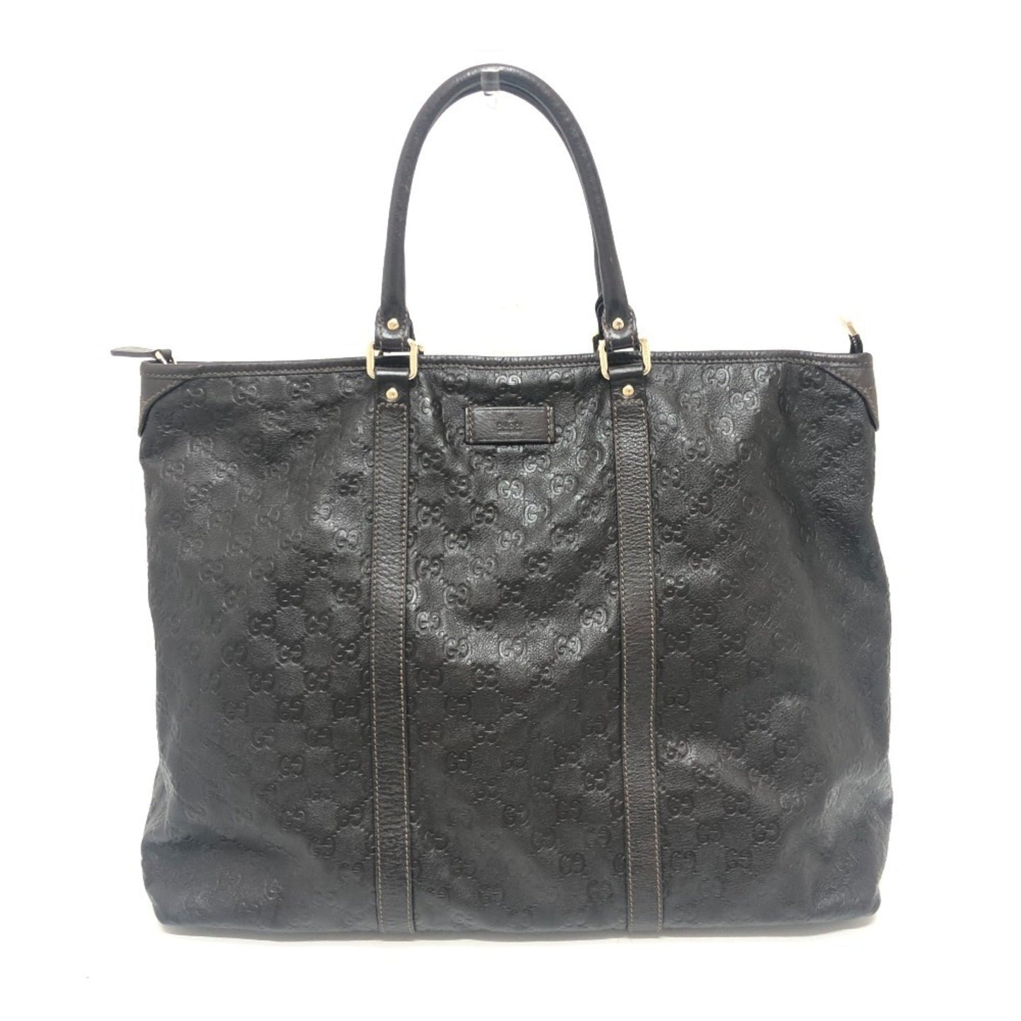 Gucci Brown Leather Handbag Tote Bag ( )