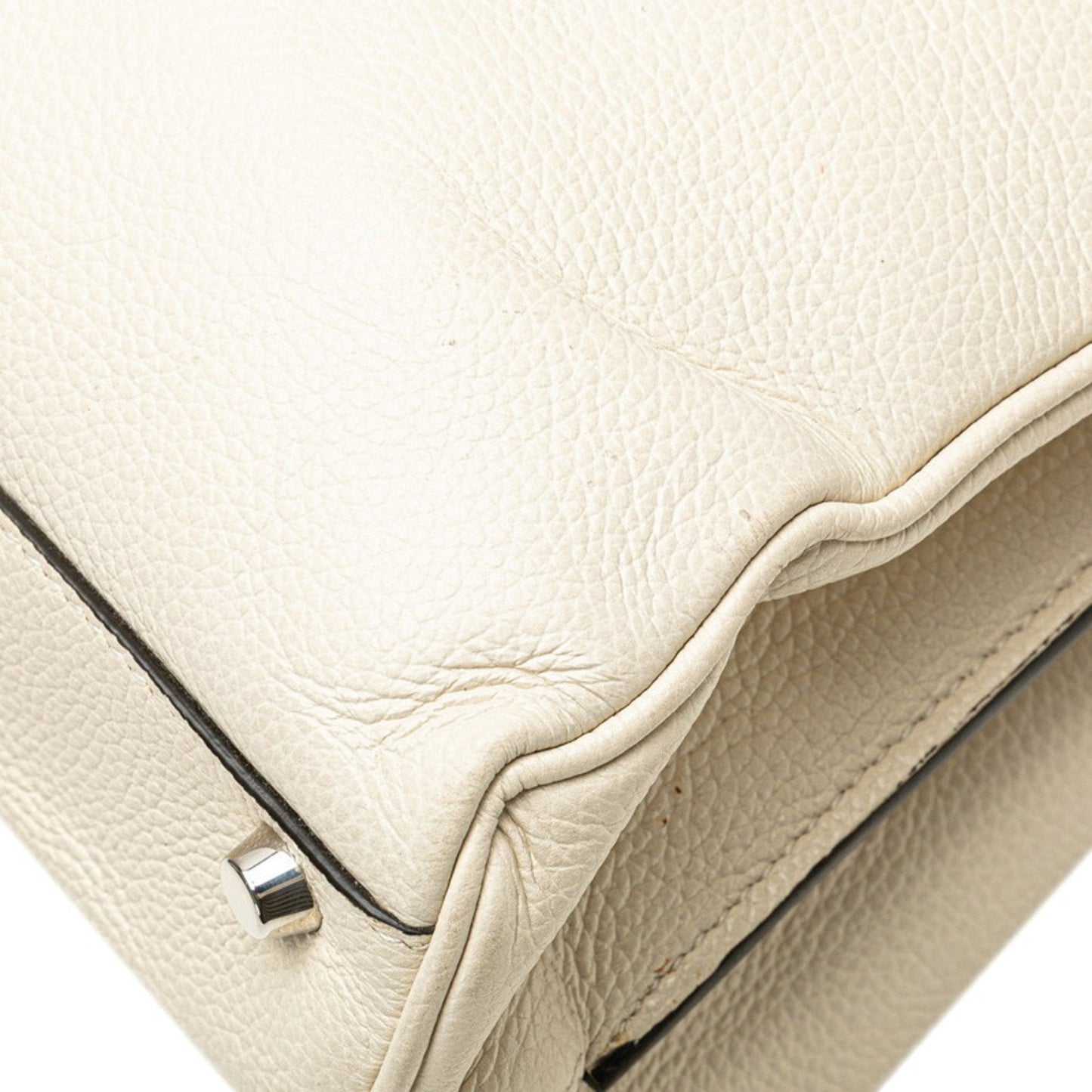 Gucci Gold Silver White Leather Handbag Shoulder Bag ( )