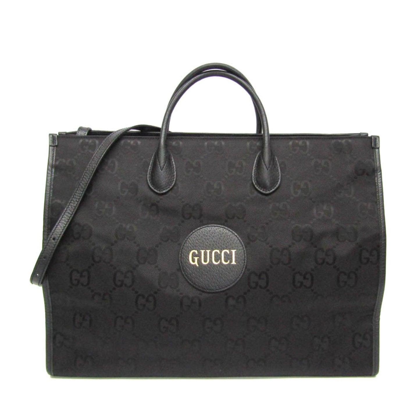 Gucci Black Nylon Canvas Leather Handbag Shoulder Bag ( )